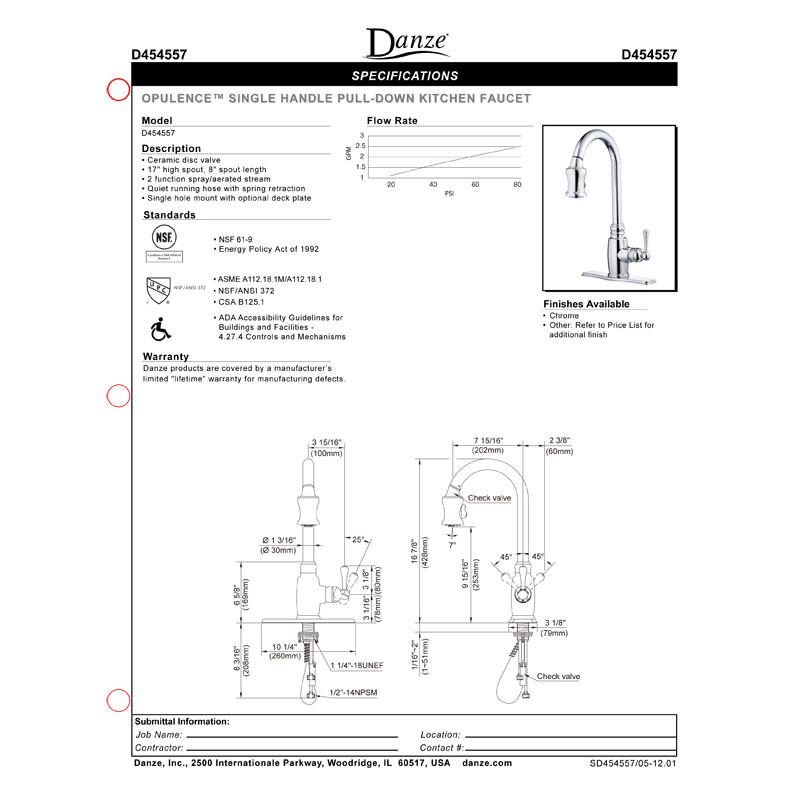 Danze Opulence Stainless Steel Single Handle Pull Down Spray Kitchen Faucet - Modern Touchless Design for Easy Cooking & Dishwashing | Perfect for Home Kitchen & Restaurant Use