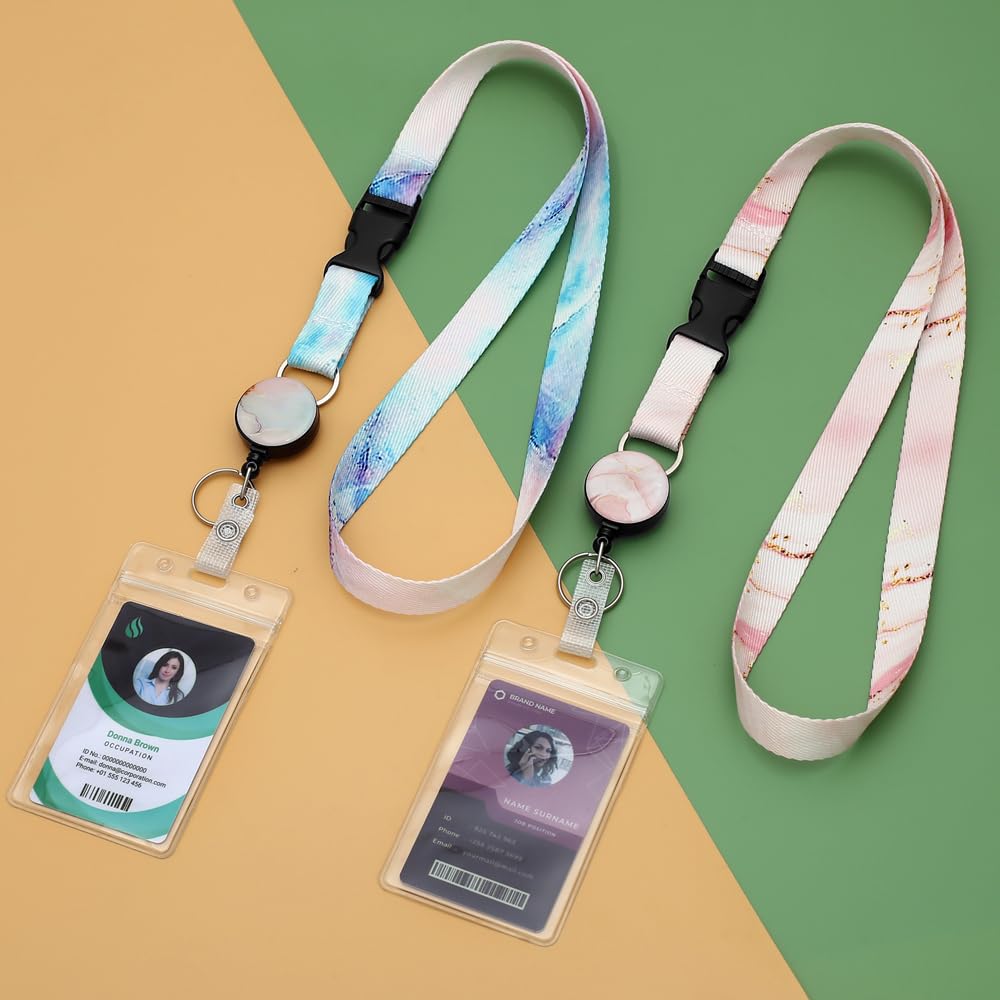 4 Pack Cruise Lanyards with Retractable Badge Reel - Waterproof ID Holder for Travel & Events