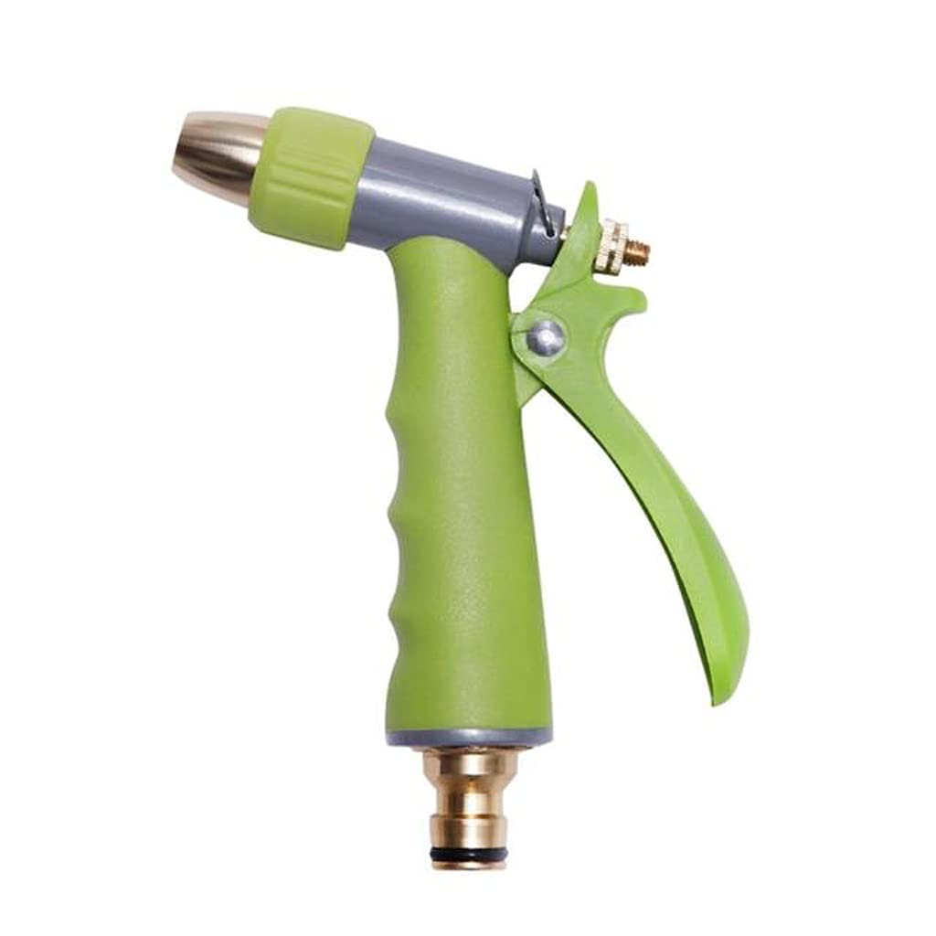 **YFSDX Adjustable High Pressure Garden Hose Nozzle - Multi-Function Water Spray Gun for Lawn, Plants & Cleaning - Green**    *(Perfect for Watering Flowers, Washing Cars, and Outdoor Cleaning)*