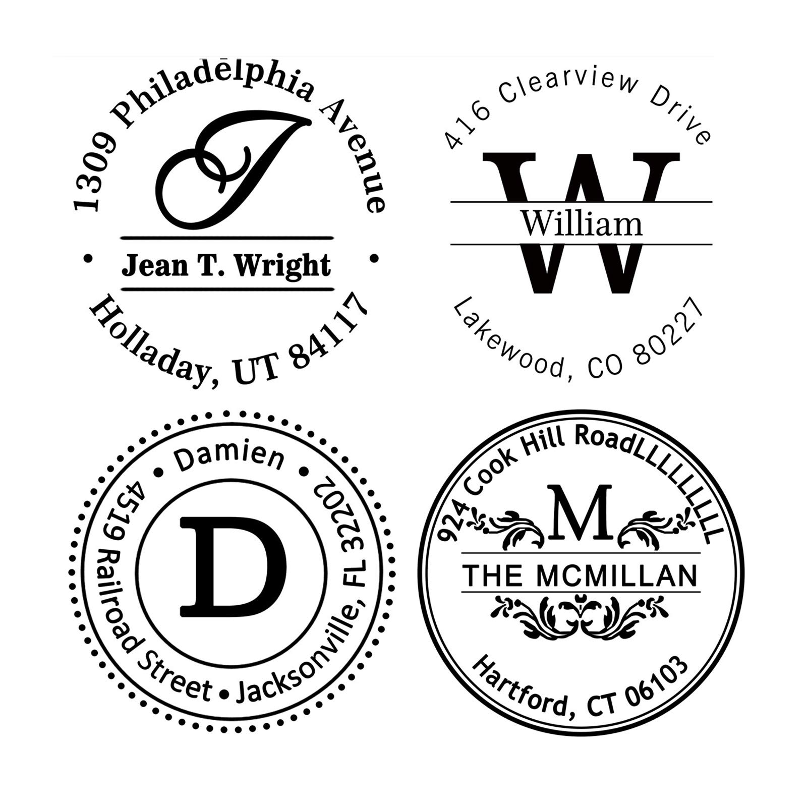 Custom Self-Inking Stamp - Personalized Round Address Stamp (1-5/8