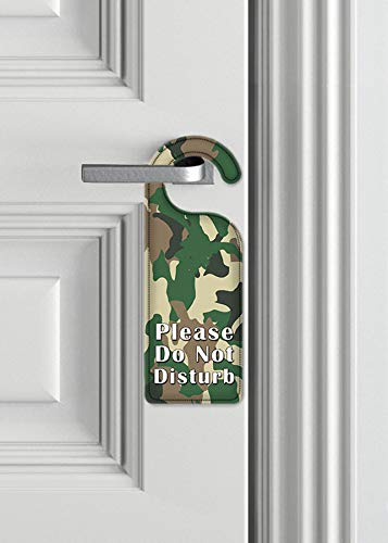 Art Plates Do Not Disturb Door Hanger Sign - Camouflage Design for Privacy, Meetings & Relaxation - Perfect for Offices, Hotels and Home Use