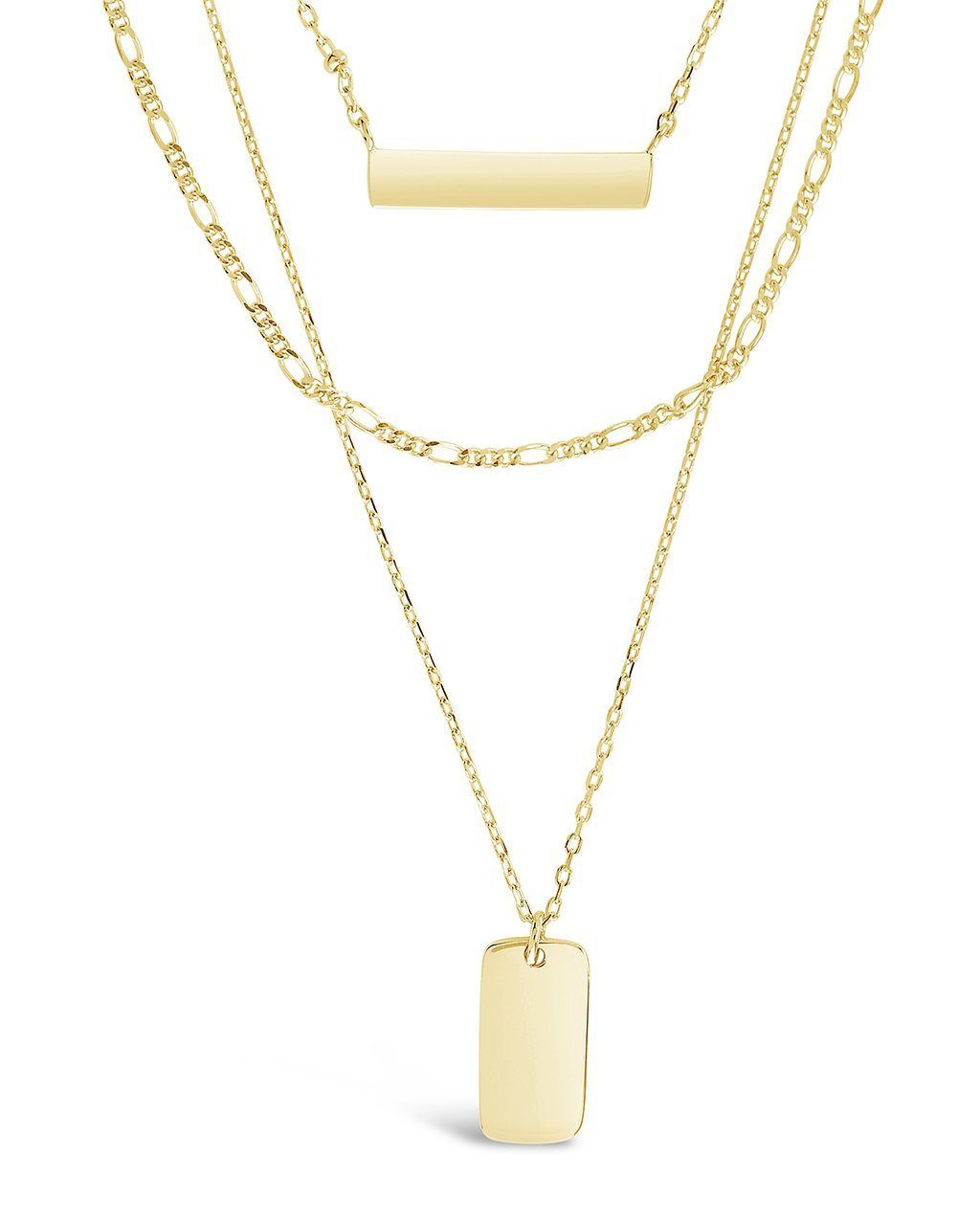 Triple Layered Bar Necklace for Women - Minimalist Gold Layered Necklace - Dainty Layered Pendant Necklace - Perfect for Everyday Wear, Office, Date Night & Gifts