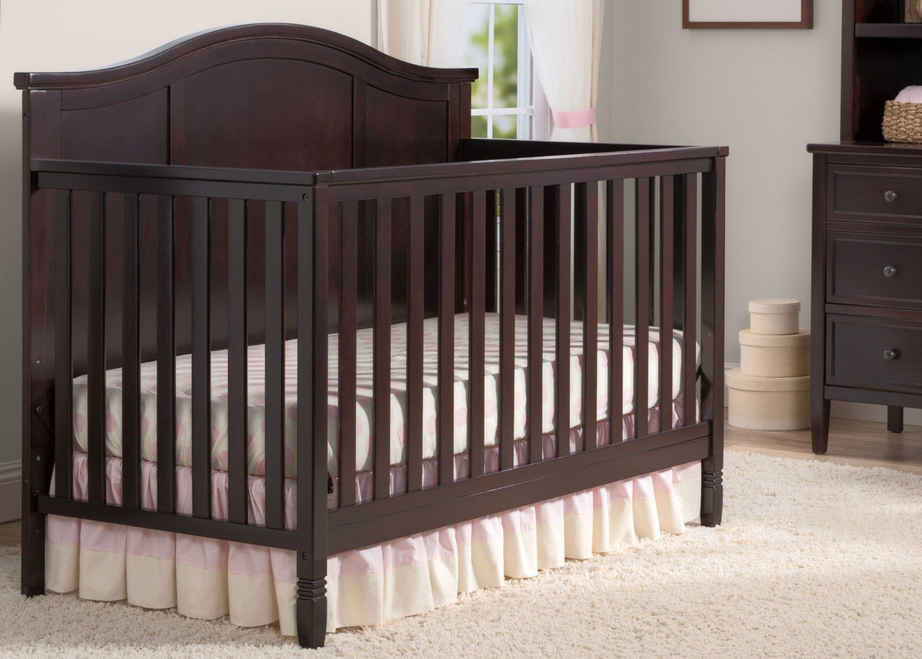 Maverick 4-in-1 Convertible Baby Crib with Toddler Bed, Daybed & Full-Size Bed Conversion - Perfect for Nursery, Kids Room & Growing Toddlers
