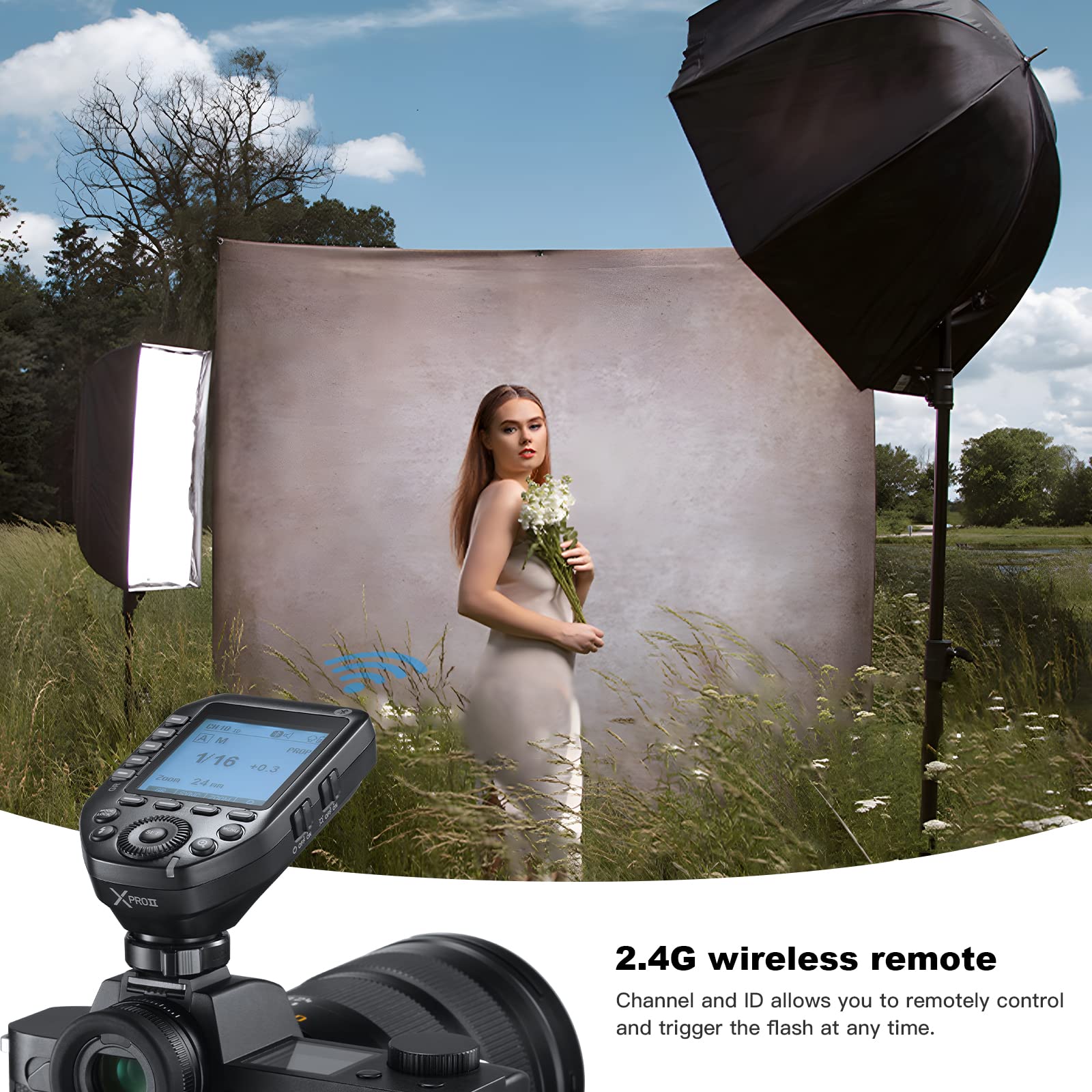 Godox XProII-S TTL Wireless Flash Trigger Transmitter for Sony Cameras - 2.4G HSS up to 1/8000s, Bluetooth Control, Hotshoe Lock, 16 Groups & 32 Channels - Perfect for Studio Photography, Wedding & Event Shooting