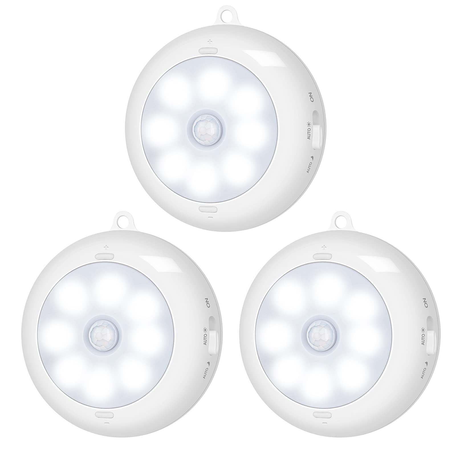 BLS 3 Pack 36 LED Closet Lights with Motion Sensor - Battery Powered Wireless Puck Lights for Cabinets, Ceiling & Night Lighting | Perfect for Bedrooms, Hallways, Pantries & Staircases (AA Battery Operated)