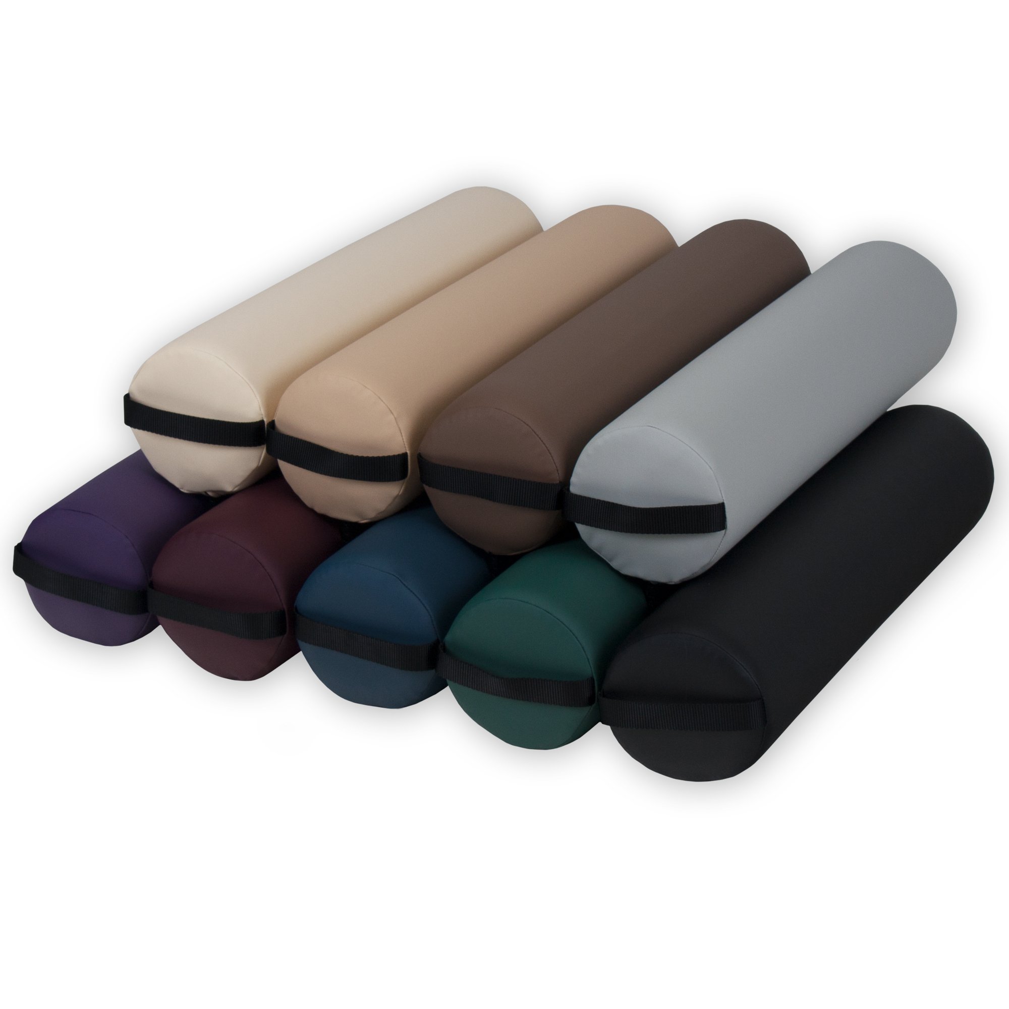 Earthlite Full Round Bolster Pillow - Durable 100% PU Massage Cushion with Strap Handle | Professional Quality for Massage Tables, Yoga & Physical Therapy | Relieves Back Pain & Improves Posture | Ideal for Chiropractors, Spas & Home Use
