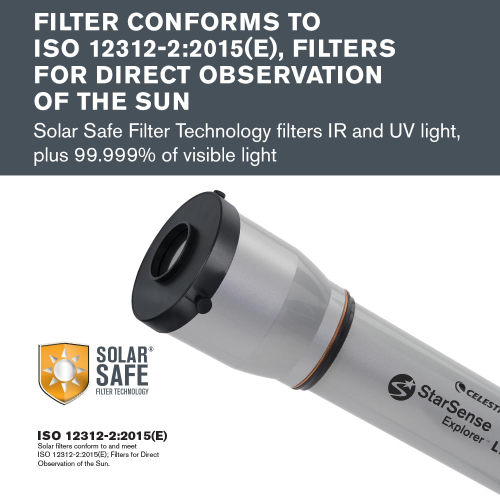 Celestron EclipSmart Safe Solar Eclipse Telescope Filter – ISO 12312-2:2015(E) Certified – Compatible with 80mm AZ Telescopes – Observe Solar Eclipses & Sunspots Safely – Perfect for Astronomy Enthusiasts & Solar Observing Events