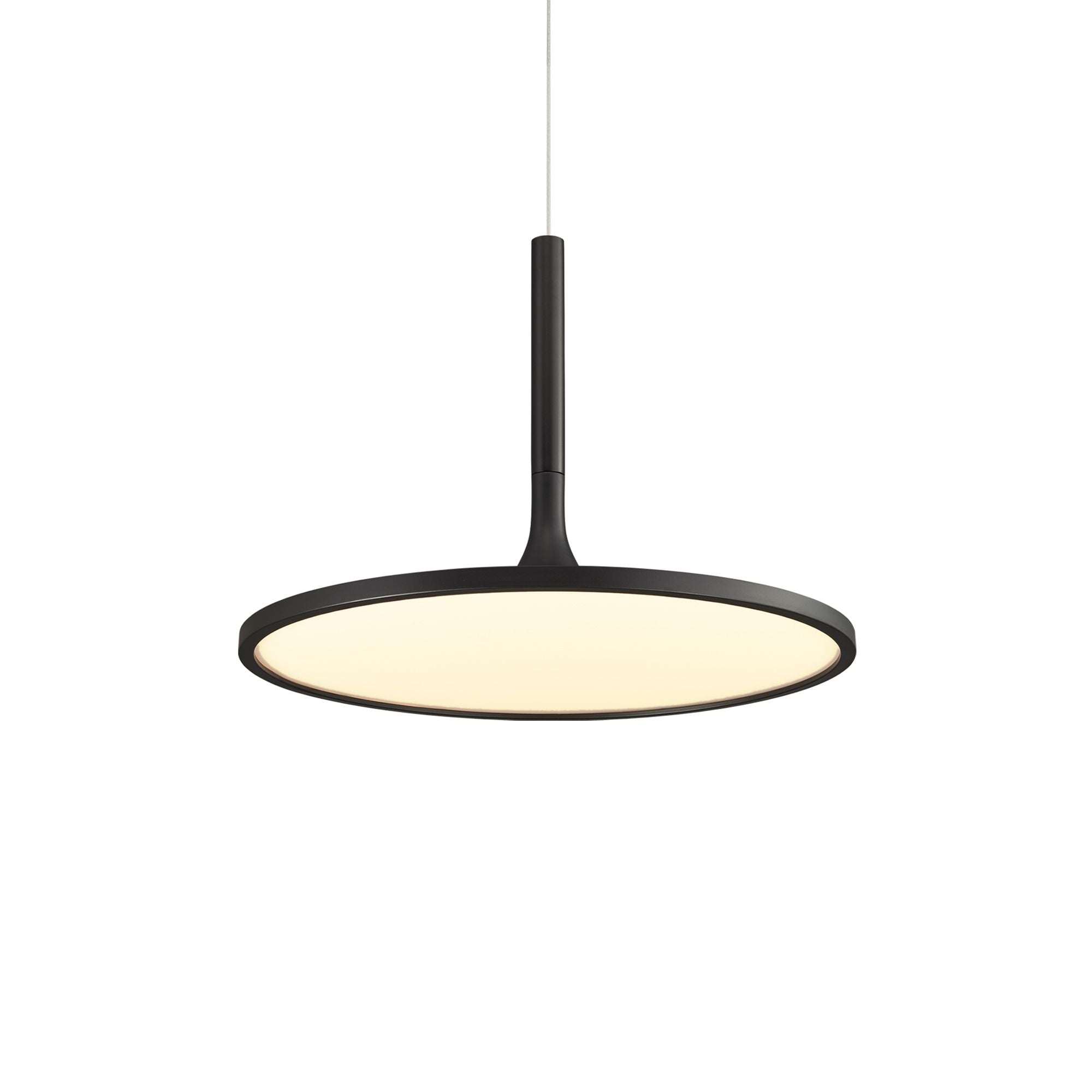VONN Salm 17-Inch Black Modern LED Disc Chandelier - Dimmable Ceiling Light Fixture for Dining Room, Bedroom, Living Room & Kitchen Lighting