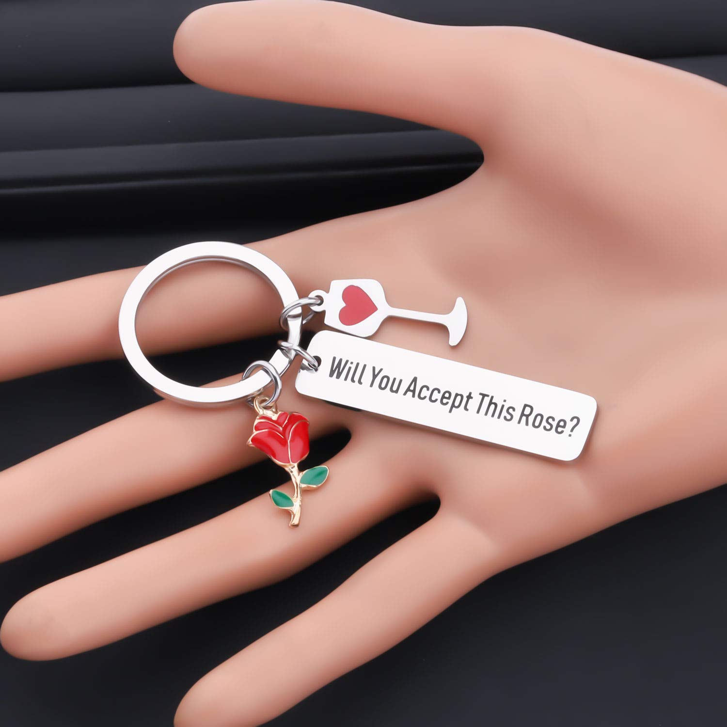 BLEOUK Show Inspired Rose Keychain - Perfect Gift for Fans - Ideal for Cosplay, Collectibles & TV Show Merchandise