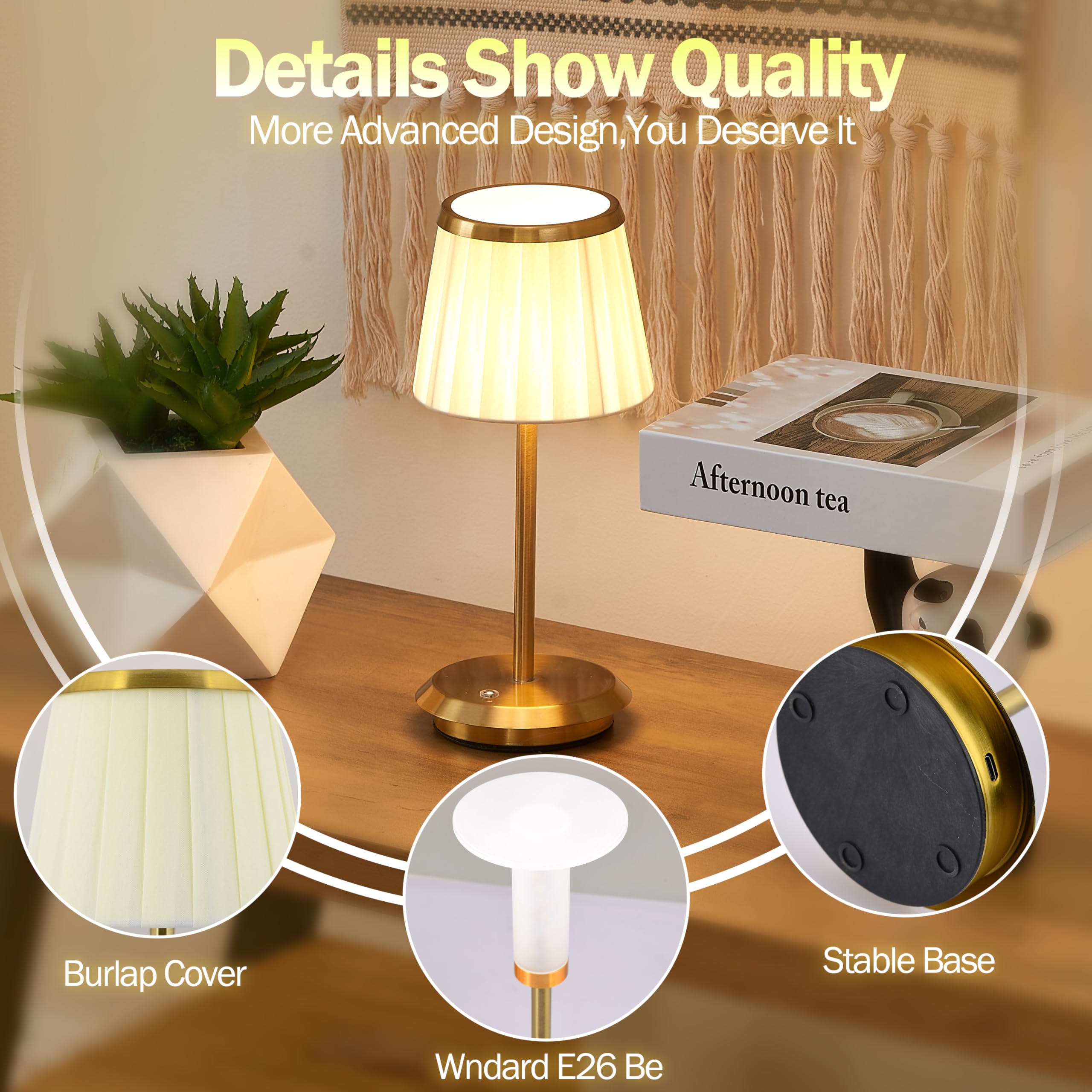 SOL HOME AND GARDEN Modern Table Lamp with USB Touch Switch - Bedside Nightstand Lamp for Bedroom, Living Room, Office, Bar & Wedding Decor - Energy Efficient LED Lighting (Bronze) - Perfect for Reading, Relaxing & Creating Ambiance