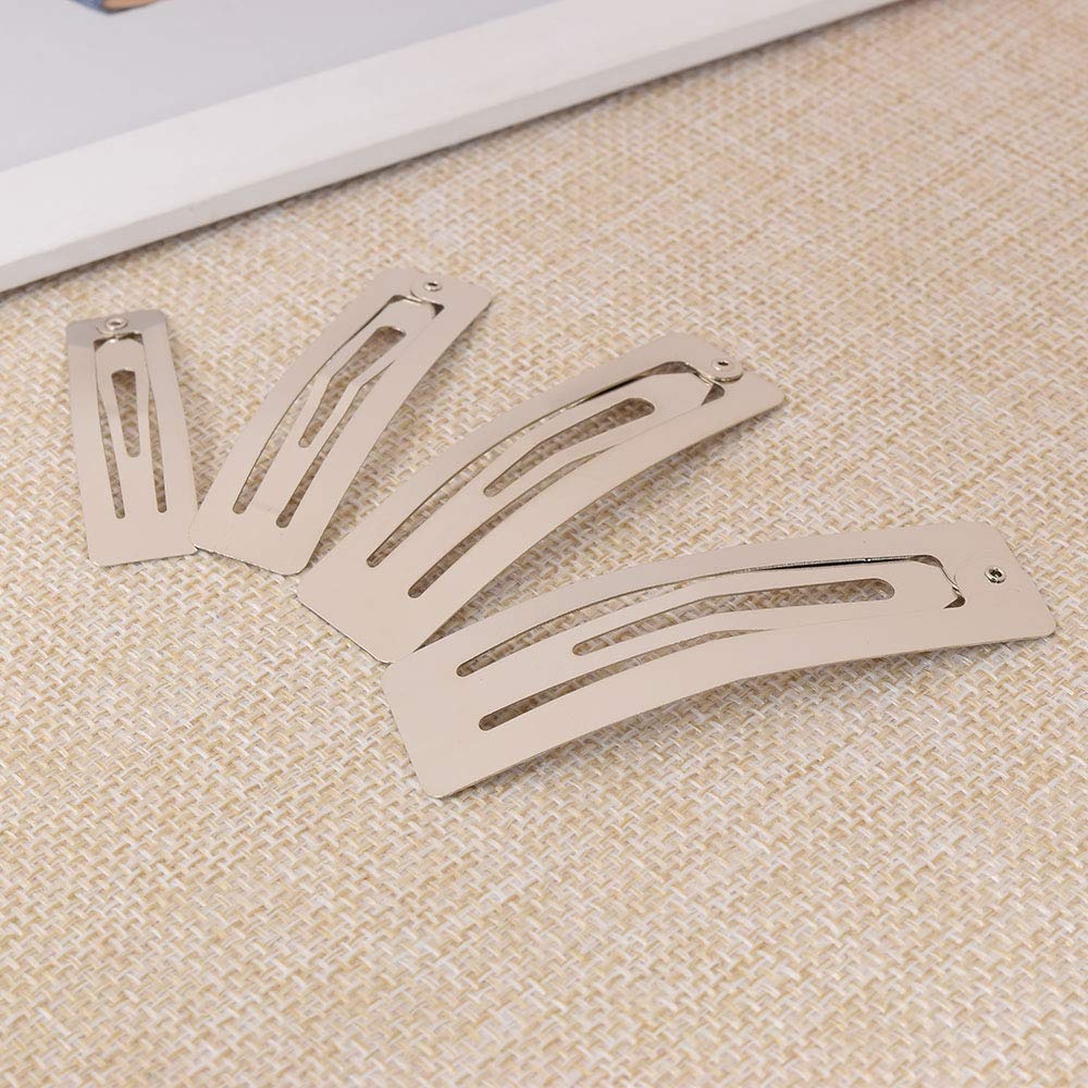 80 Pack Silver Metal Snap Hair Clips for Women & Girls - Strong Rectangle Hair Barrettes for Bangs & Styling - Perfect for School, Work, Parties & Everyday Use