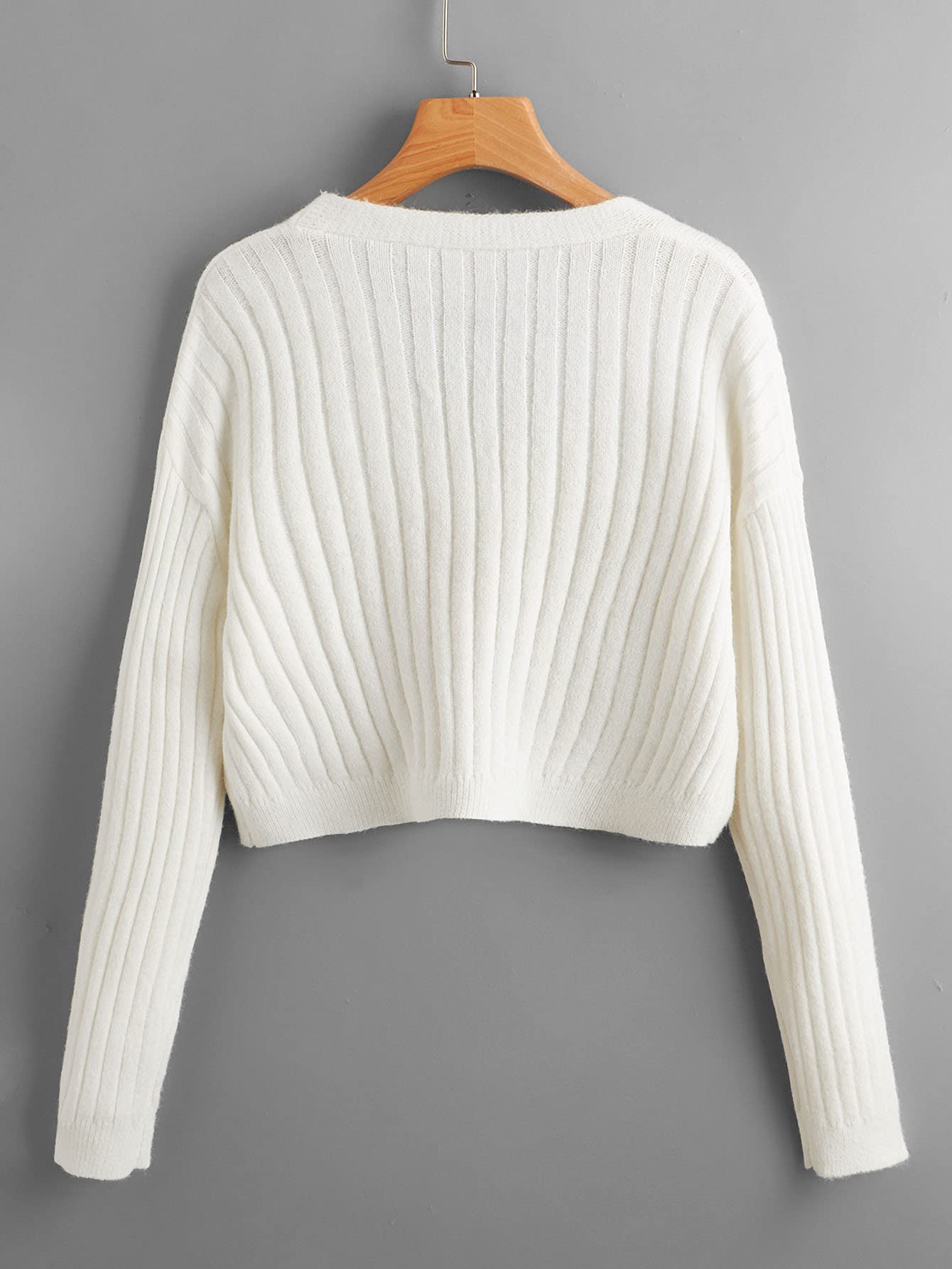 SweatyRocks Women's Long Sleeve Button Front V-Neck Soft Knit Cardigan Sweater | Cozy Fall & Winter Layering Piece for Office, Casual Outfits and Date Nights