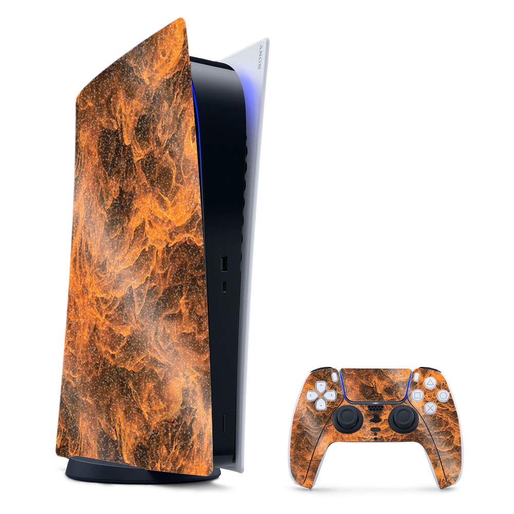 Glossy Glitter PS5 Skin - Burning Up Design | Durable & Easy to Apply | Gaming & Home Decor