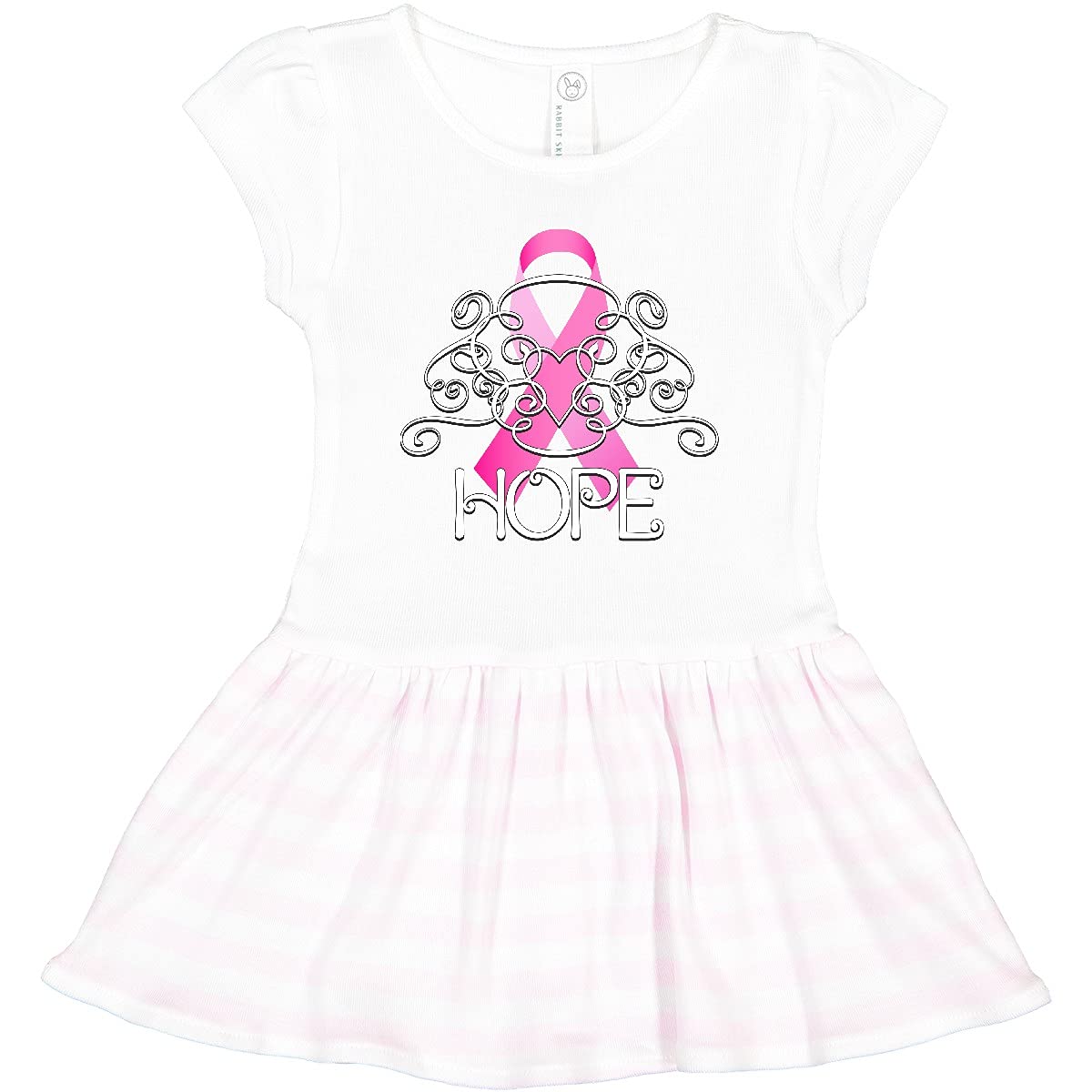 Inktastic Hope Pink Ribbon Breast Cancer Awareness Toddler Dress - Cute & Comfortable Toddler Outfit for Support Events, Fundraisers & Everyday Wear