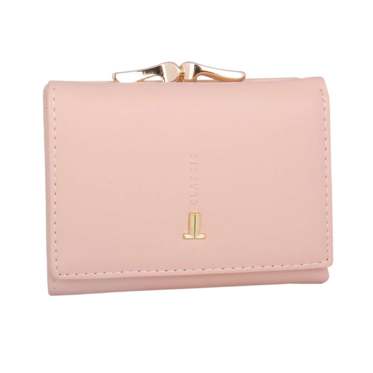 Women's Small Solid Color Kiss-Lock Clutch Wallet & Coin Purse - Light Pink | Elegant Evening Bag for Parties, Weddings & Date Nights
