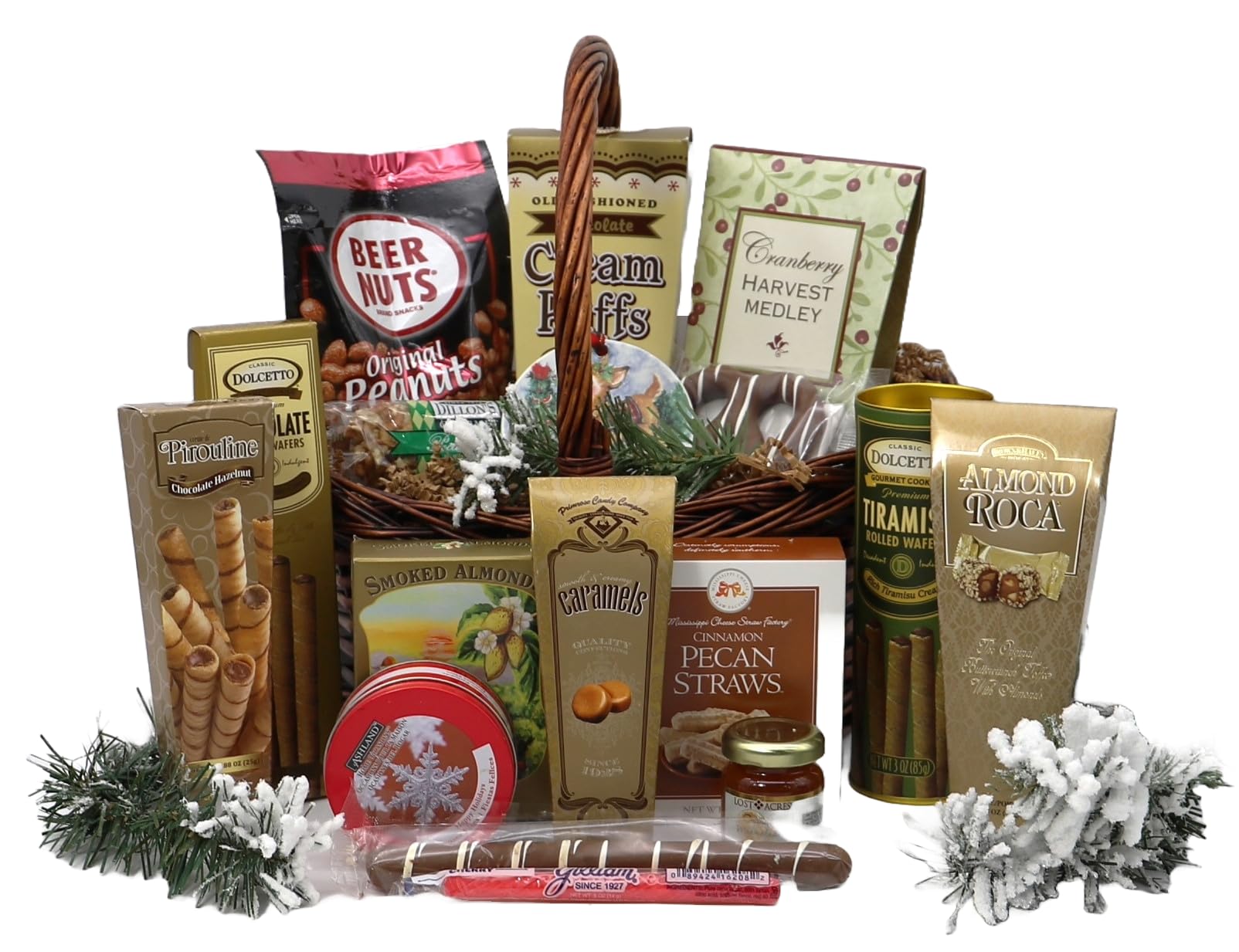 Gourmet Holiday Gift Basket - Premium Nuts, Sweets, Jam, Scented Candle & Festive Ornament Set | Perfect for Christmas, Thanksgiving & Corporate Gifting
