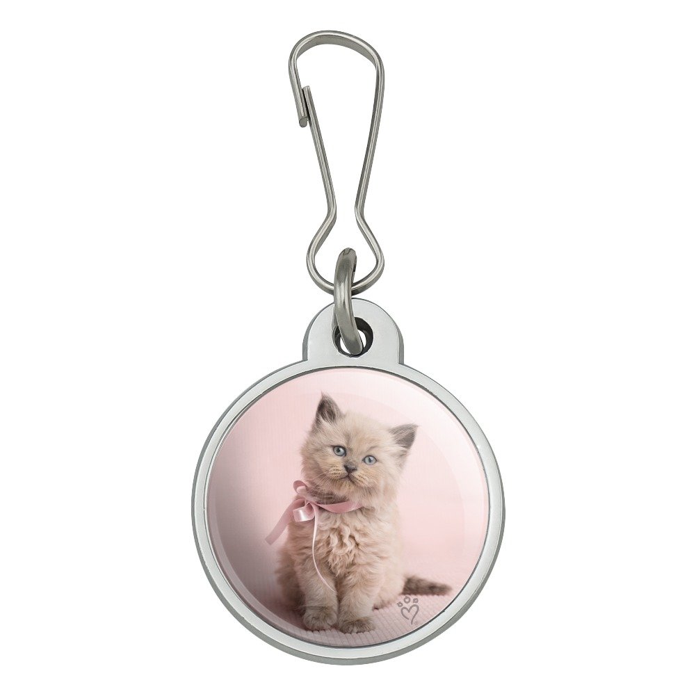 Miradoll Ragdoll Cat Kitten Pink Ribbon Bow Jacket Handbag Purse Luggage Backpack Zipper Pull Charm - Cute Pet Accessories for Travel & Fashion | Perfect for Cat Lovers, Gift Ideas & Everyday Use