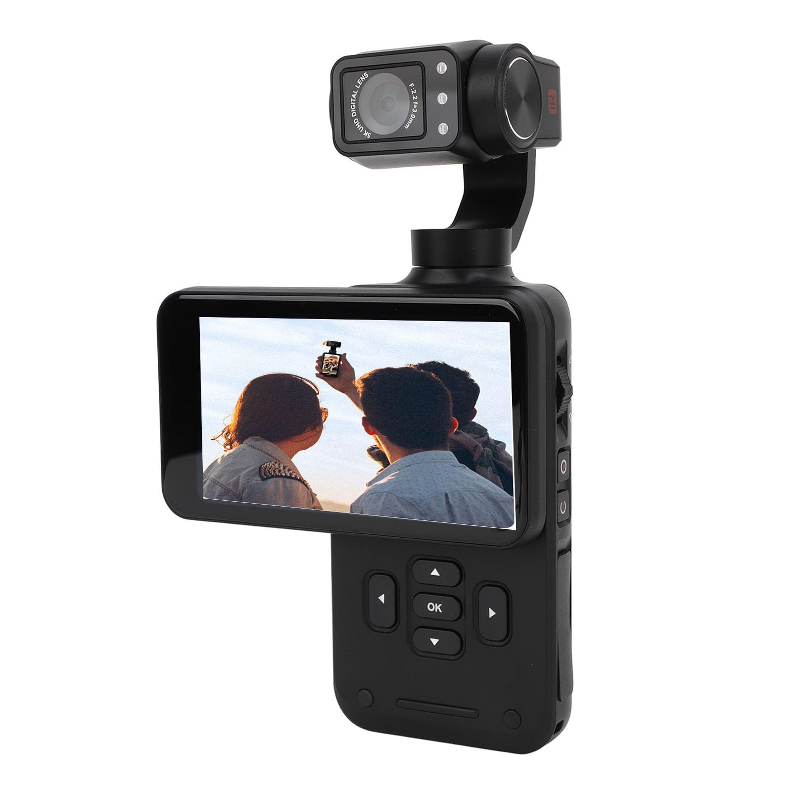 PUSOKEI 5K Pocket Video Camera - 48MP HD 5K/30fps Vlogging Camera with 3.5