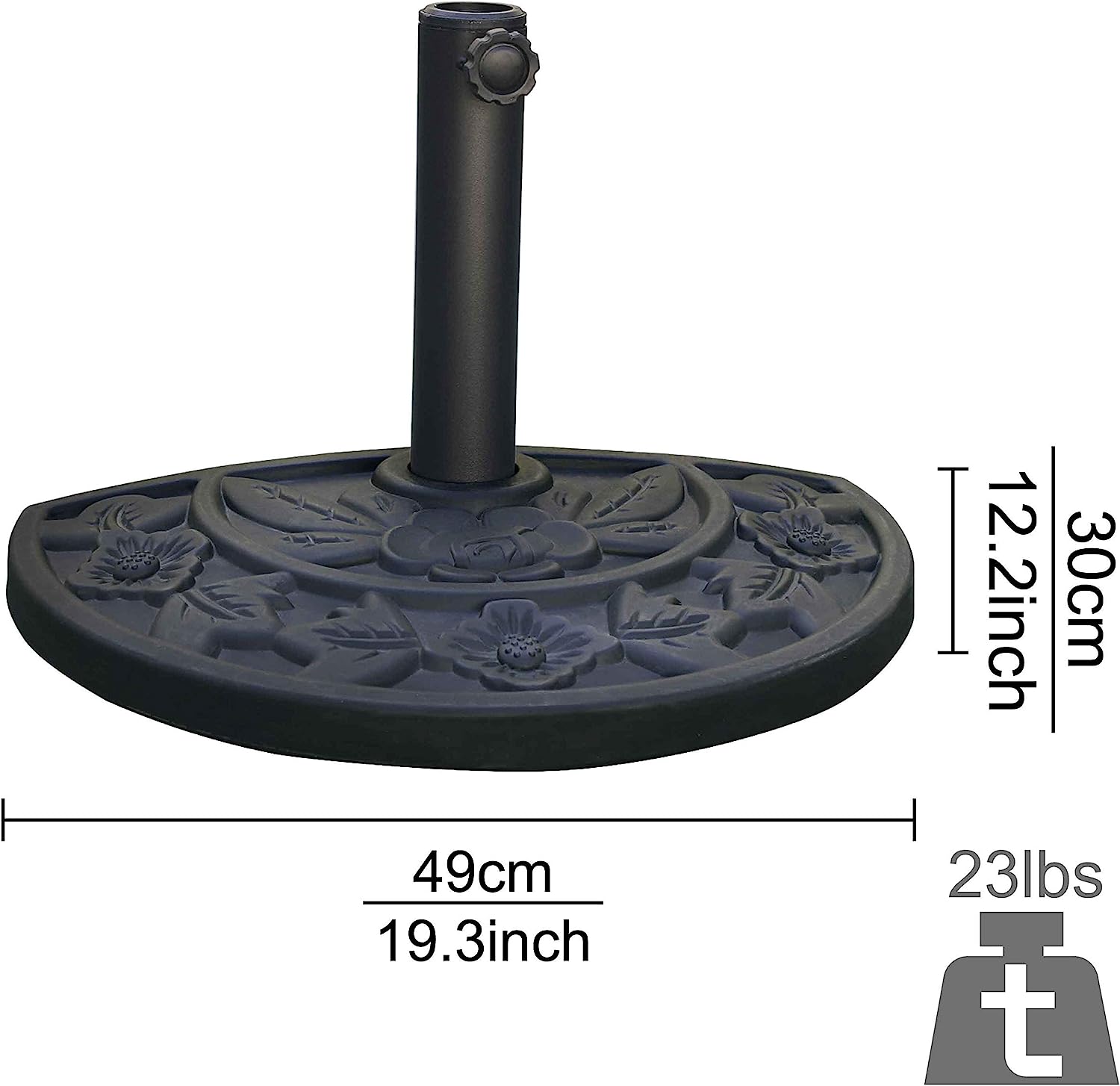 ABCCANOPY Heavy Duty Patio Umbrella Base - 50lbs Weighted Stand for Outdoor Market Umbrellas, Perfect for Poolside, Backyard, Deck, and Garden Use