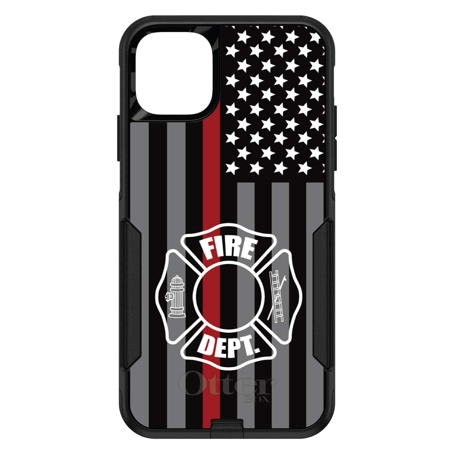 DistinctInk iPhone 12 Pro MAX Case (6.7 Inch) - Slim Protective Cover with Thin Red Line Maltese Cross Design - First Responders Support Case - Perfect for Daily Use & Emergency Workers