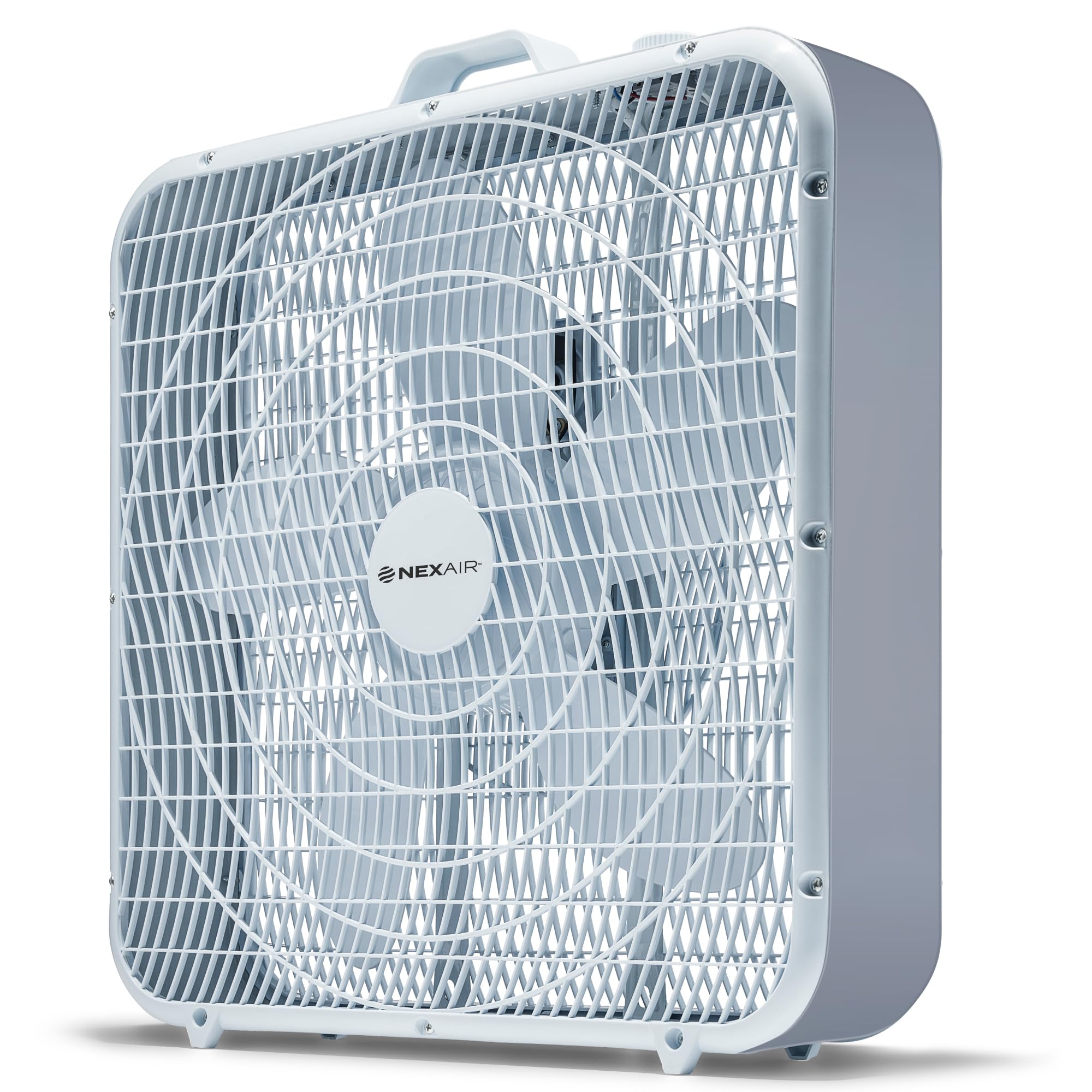 20 Inch Floor Box Fan with 3 Speed Settings - Powerful 5 Blade Quiet Operation, Lightweight & Stable Design - Child Safety Grill for Bedroom, Office, or Living Room - High Quality Cooling Fan for Home & Workspace