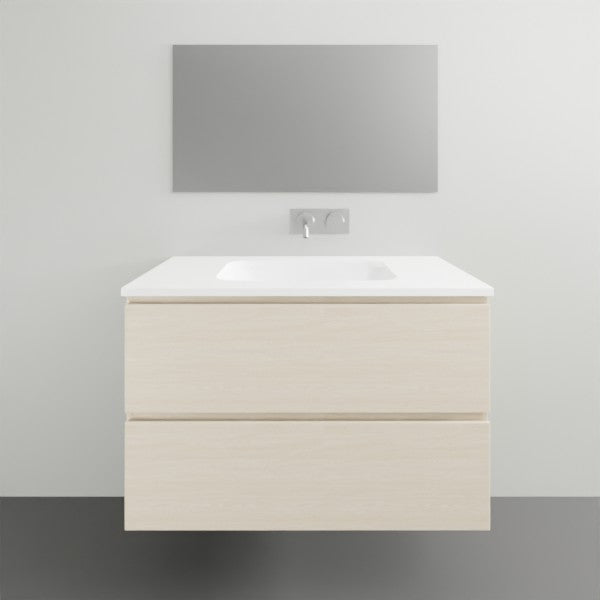 ADP Glacier Lite All Drawer Twin Vanity with Solid Surface Top - Modern Bathroom Vanity Set with Storage Drawers for Master Bath & Guest Room Remodel