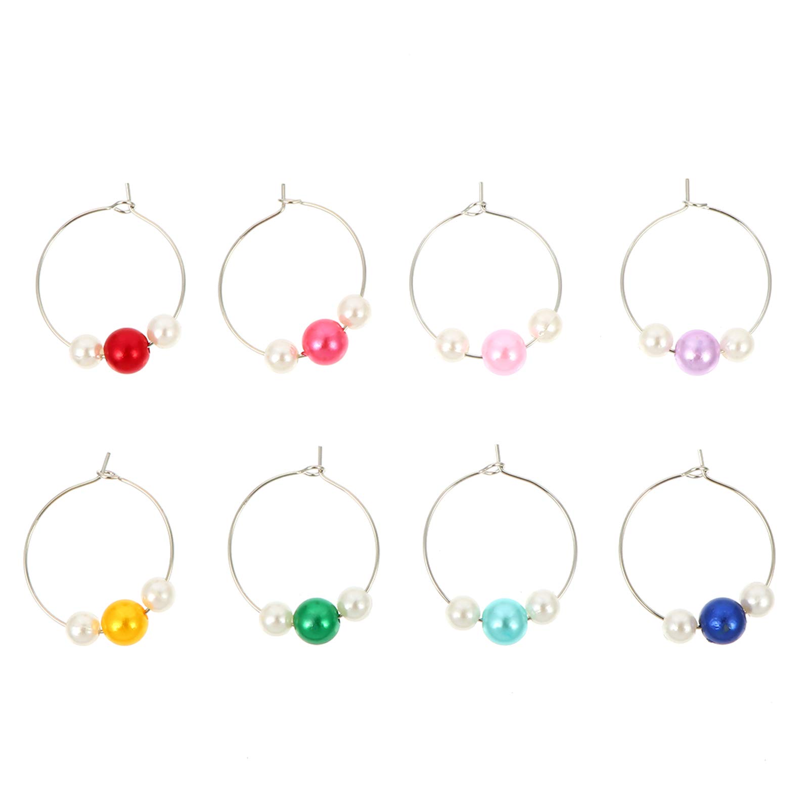 DOITOOL 8-Piece Wine Glass Charms Markers - Elegant Glass Bead Identifiers for Wine Tasting, Bridal Showers, Bachelorette Parties & Dinner Events - Perfect Party Supplies for Weddings, Holidays & Social Gatherings