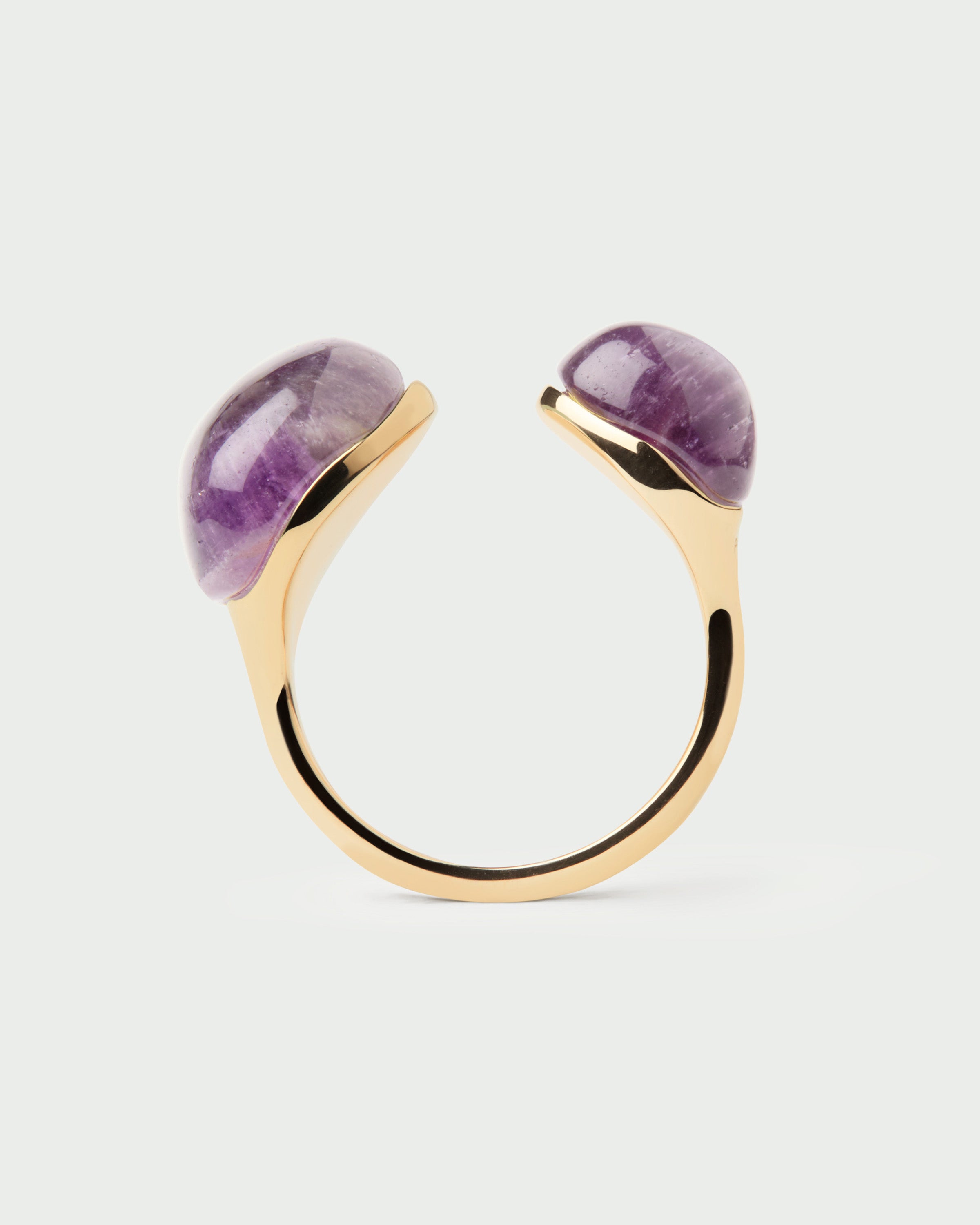 GRID Amethyst Gravity Ring - Healing Crystal Jewelry for Stress Relief & Energy Balance | Perfect for Meditation, Yoga & Spiritual Wellness