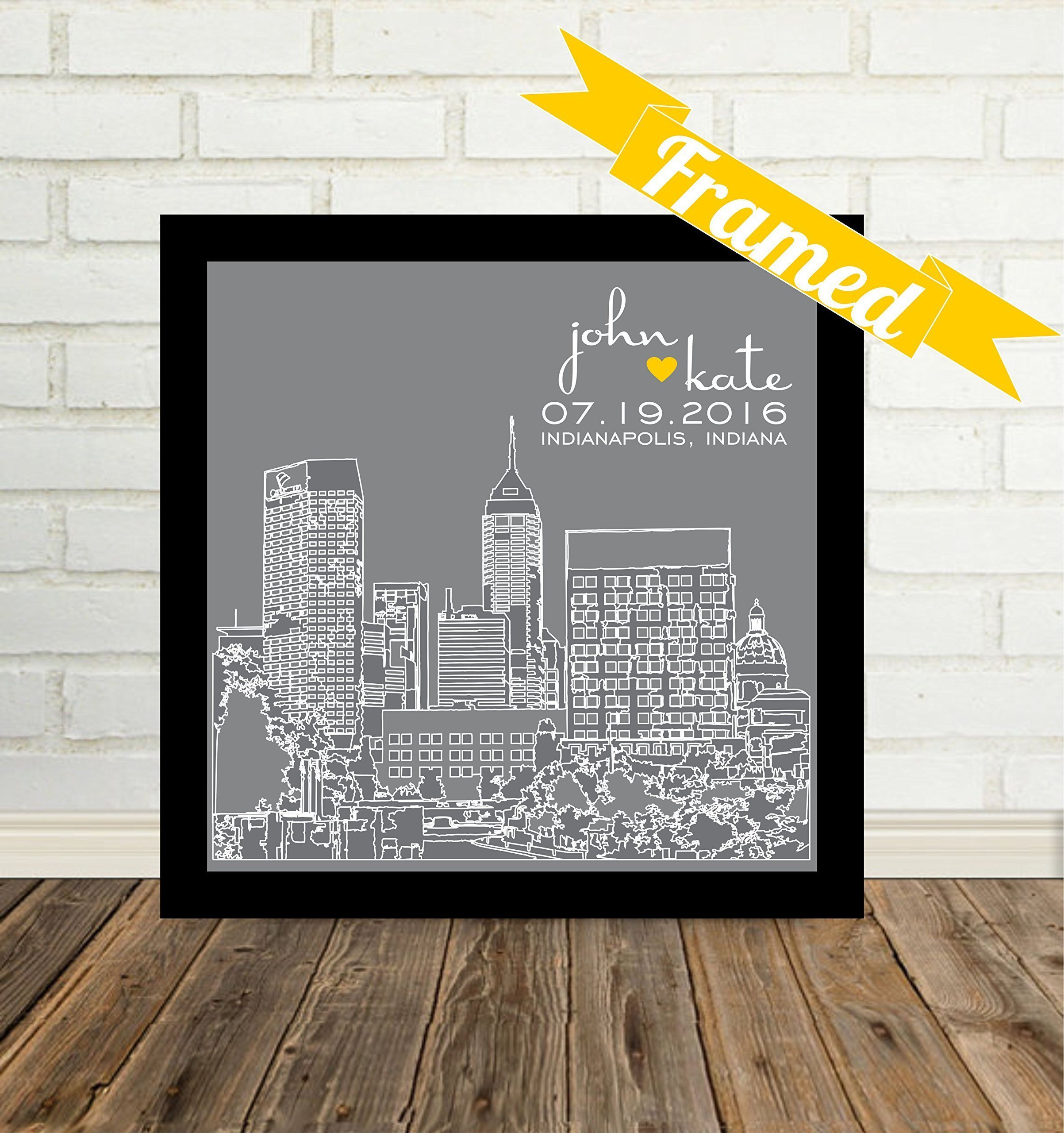 Brooklyn New York Skyline Framed Art Print - Unique Wedding Gift for Couples, Personalized City Art Available Worldwide | Perfect for Anniversaries, Home Decor & Office Wall Art