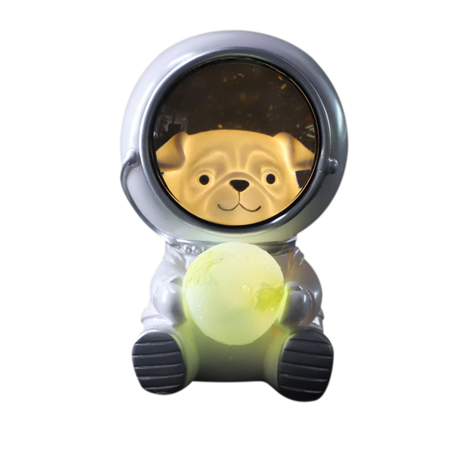 USB-Powered LED Night Light - Cute Astronaut Dog Moon Lamp for Nursery, Galaxy Guardian Desktop Decor, Perfect Birthday Gift for Kids & Pet Lovers | Bedroom, Office, Baby Room Lighting
