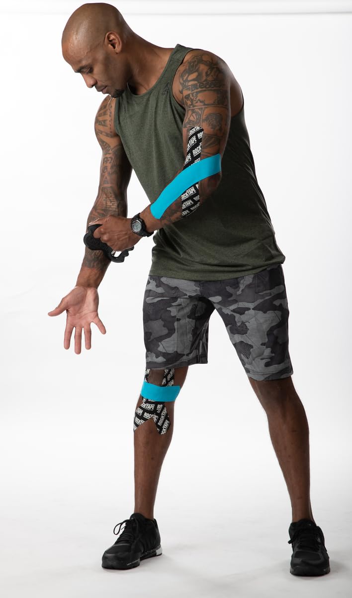 RockTape 2-Inch Extra Sticky Kinesiology Tape for Sports & Recovery - Waterproof Athletic Tape for Pain Relief, Muscle Support & Injury Prevention - Ideal for Athletes, Runners & Physical Therapy