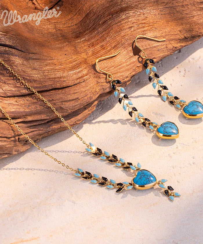 Wrangler Demeter's Heart Necklace and Earrings Set - Sterling Silver Greek Goddess Jewelry for Women - Perfect for Valentine's Day, Anniversary, and Romantic Date Nights