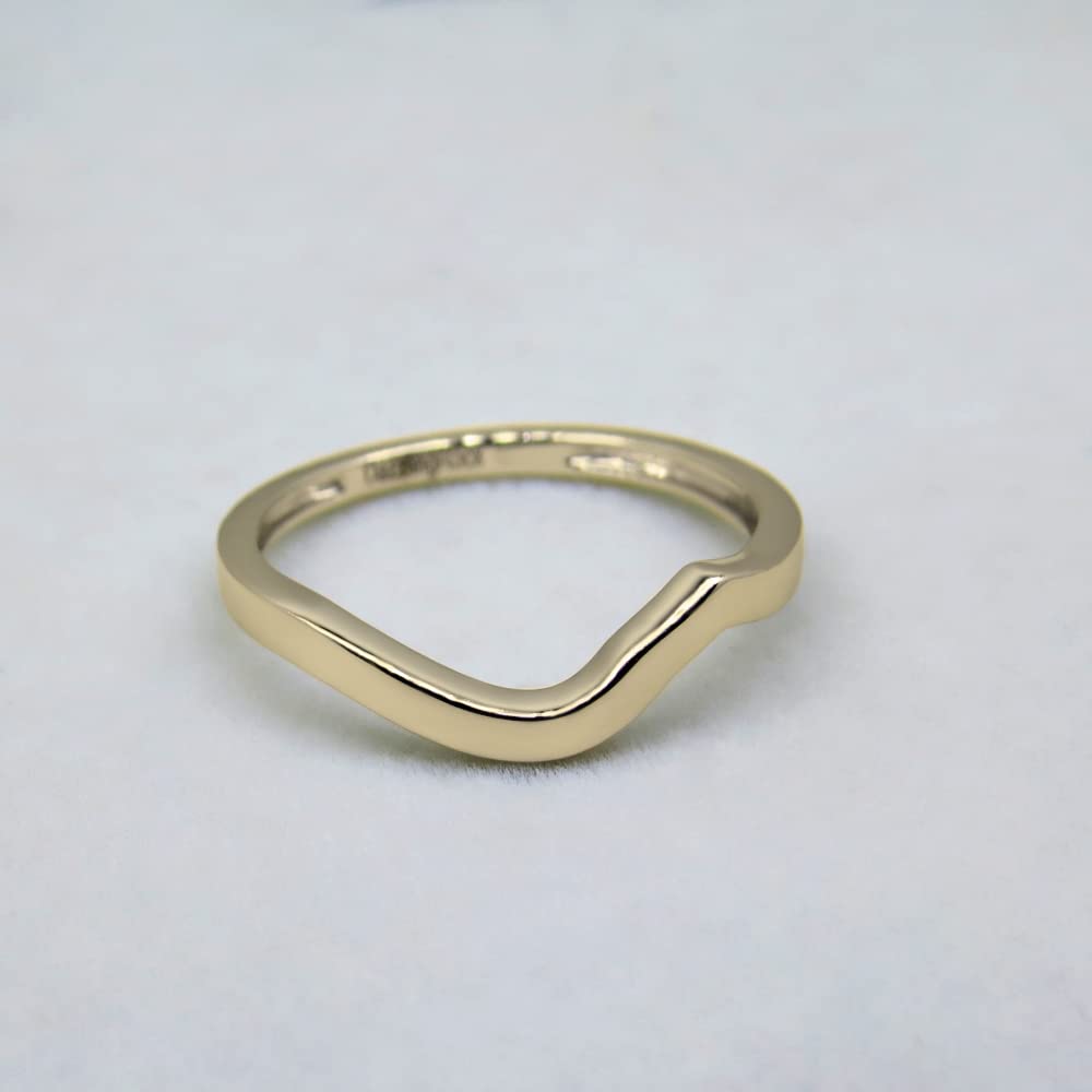 Dazzlingrock 14K Solid White Gold Women's Stackable Contour Wedding Band Ring - Anniversary Gift, Bridal Jewelry, Stackable Ring Set for Engagement, Promise or Special Occasions
