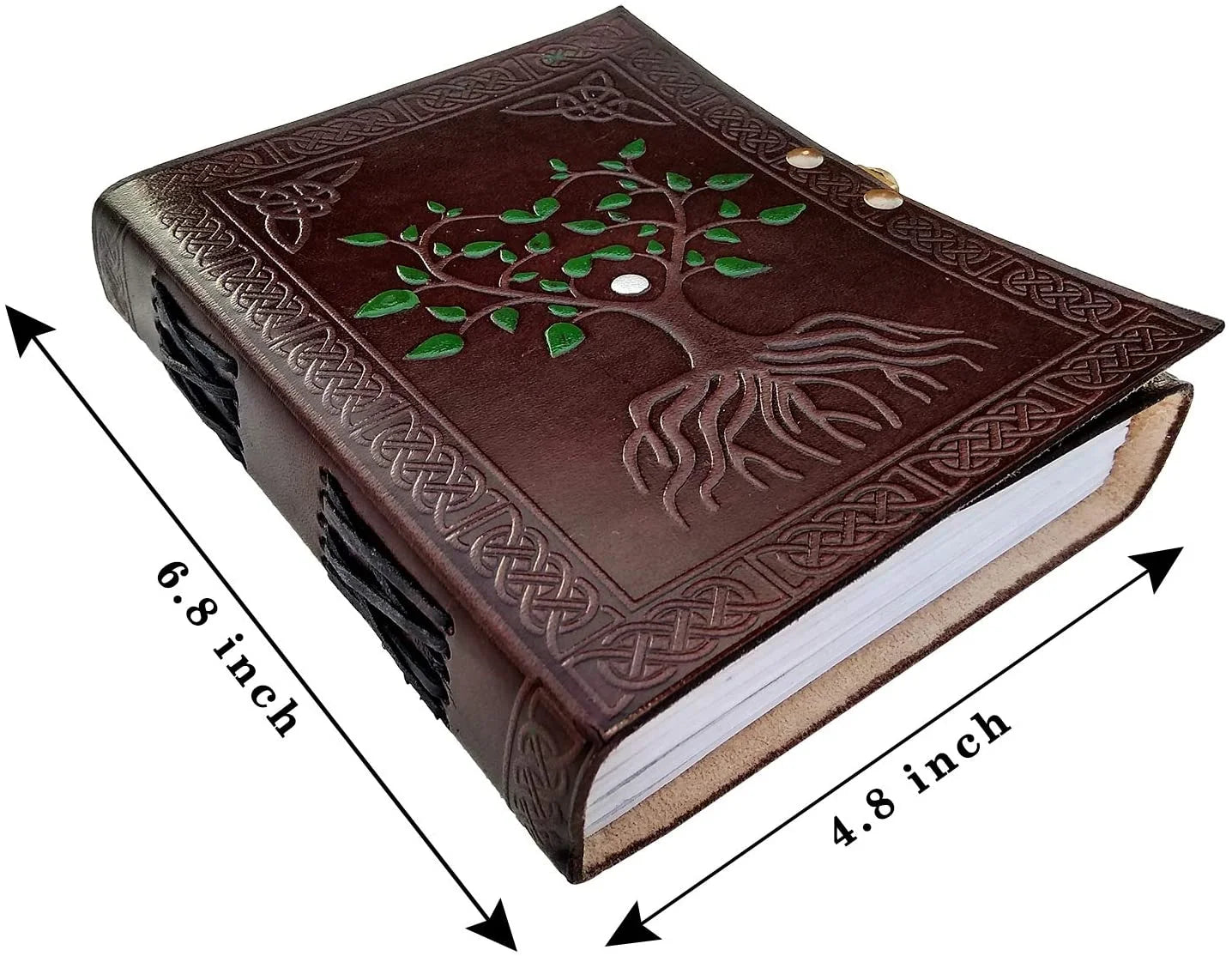 Hand Painted Sacred Tree of Life Leather Journal - Spiritual Diary & Travel Notebook for Meditation, Yoga, and Gift Giving