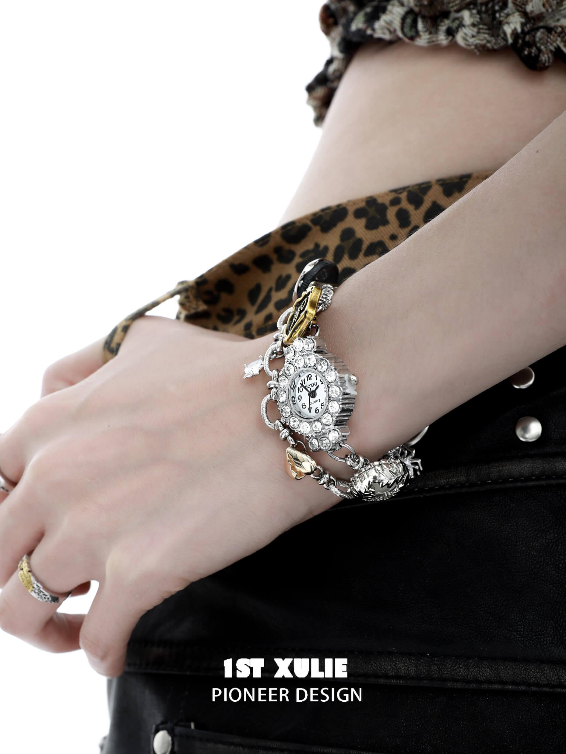 18K Platinum Plated Moissanite Watch Bracelet for Women - Luxury Diamond-Like Jewelry Gift for Anniversary, Valentine's Day & Special Occasions