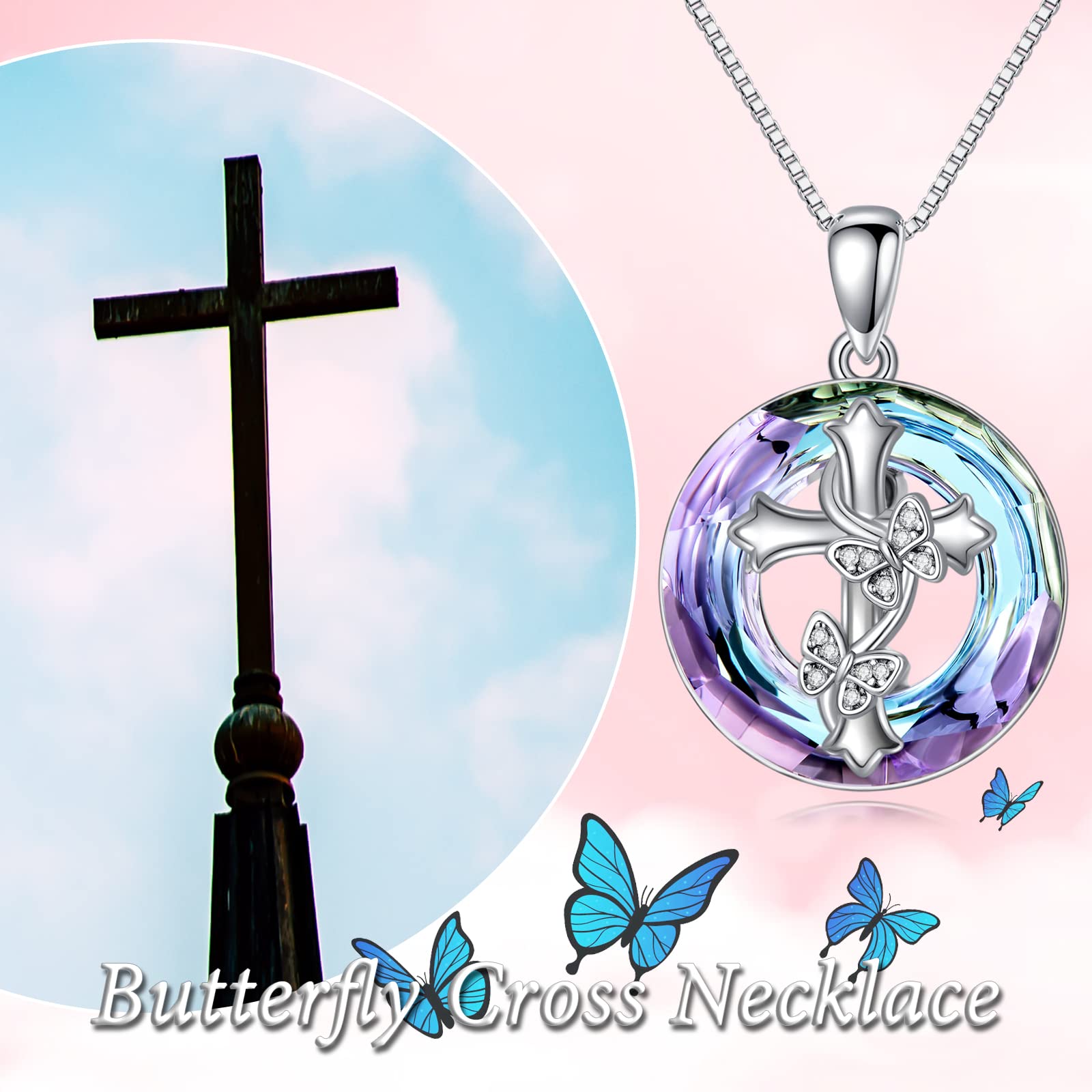 925 Sterling Silver Butterfly & Dragonfly Pendant Necklace for Women - Elegant Jewelry Gift for Mom, Wife, Girlfriend - Perfect for Christmas, Anniversary, Birthday, Valentine's Day & Graduation - Ideal for Everyday Wear, Date Nights & Special Occasions