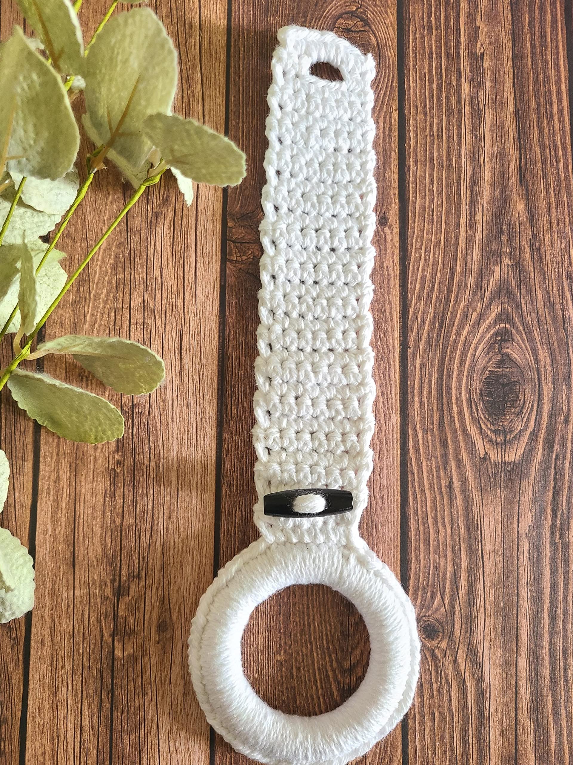 Premium Hanging Kitchen Towel Ring with Loop - Durable Stainless Steel Towel Holder for Kitchen, Bathroom & Office - Perfect Housewarming Gift (White) - Organize & Decorate Your Home