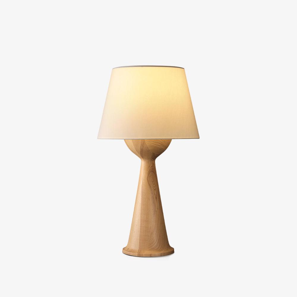 Elegant Hourglass Wood Table Lamp - Modern Bedside & Living Room Lighting for Home Decor