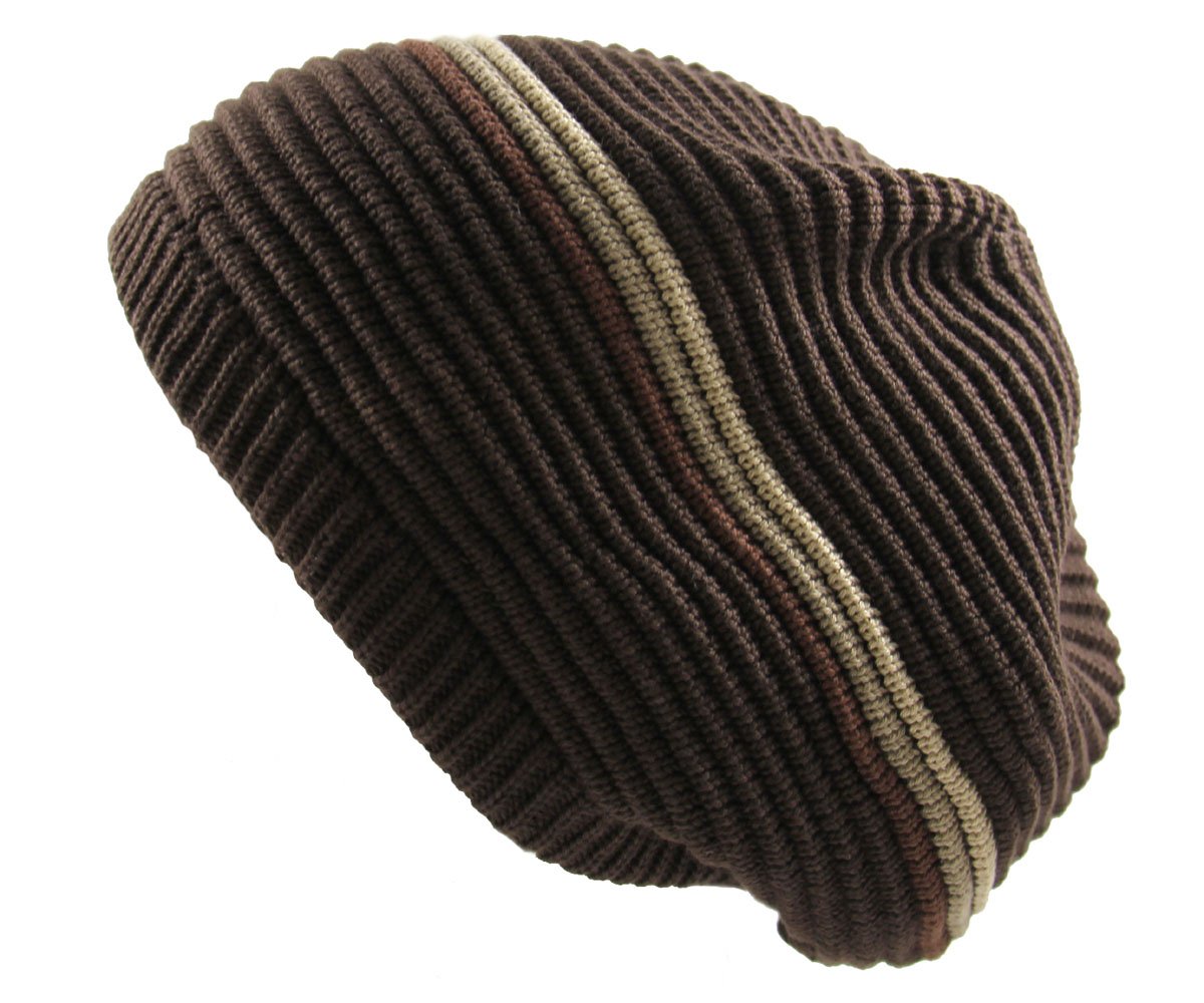 RW Rasta 100% Cotton Knitted Slouchy Beanie XL - Soft & Stretchy Oversized Winter Hat for Men & Women - Perfect for Cold Weather, Outdoor Activities & Casual Streetwear