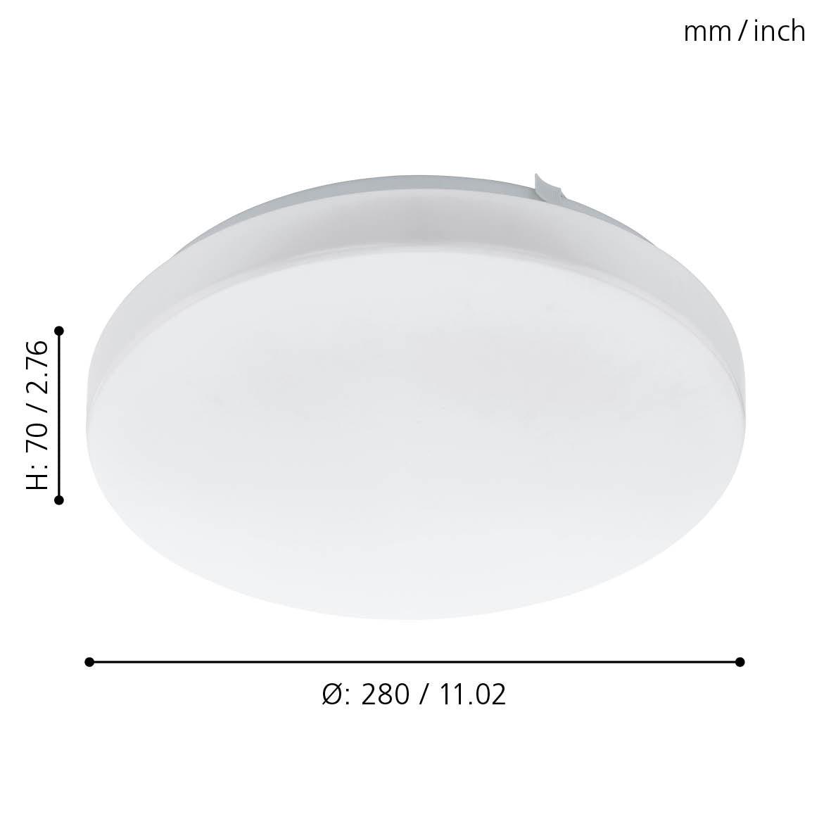 Eglo Frania 28cm White Round LED Flush Mount Ceiling Light - Modern Lighting for Bedroom, Kitchen, and Hallway