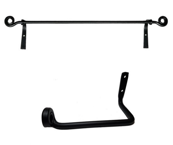 Vintage Scrolled Wrought Iron Bathroom Set - Towel Bar & Toilet Paper Holder - Rustic Bathroom Decor for Farmhouse, Cottage & Traditional Style Homes