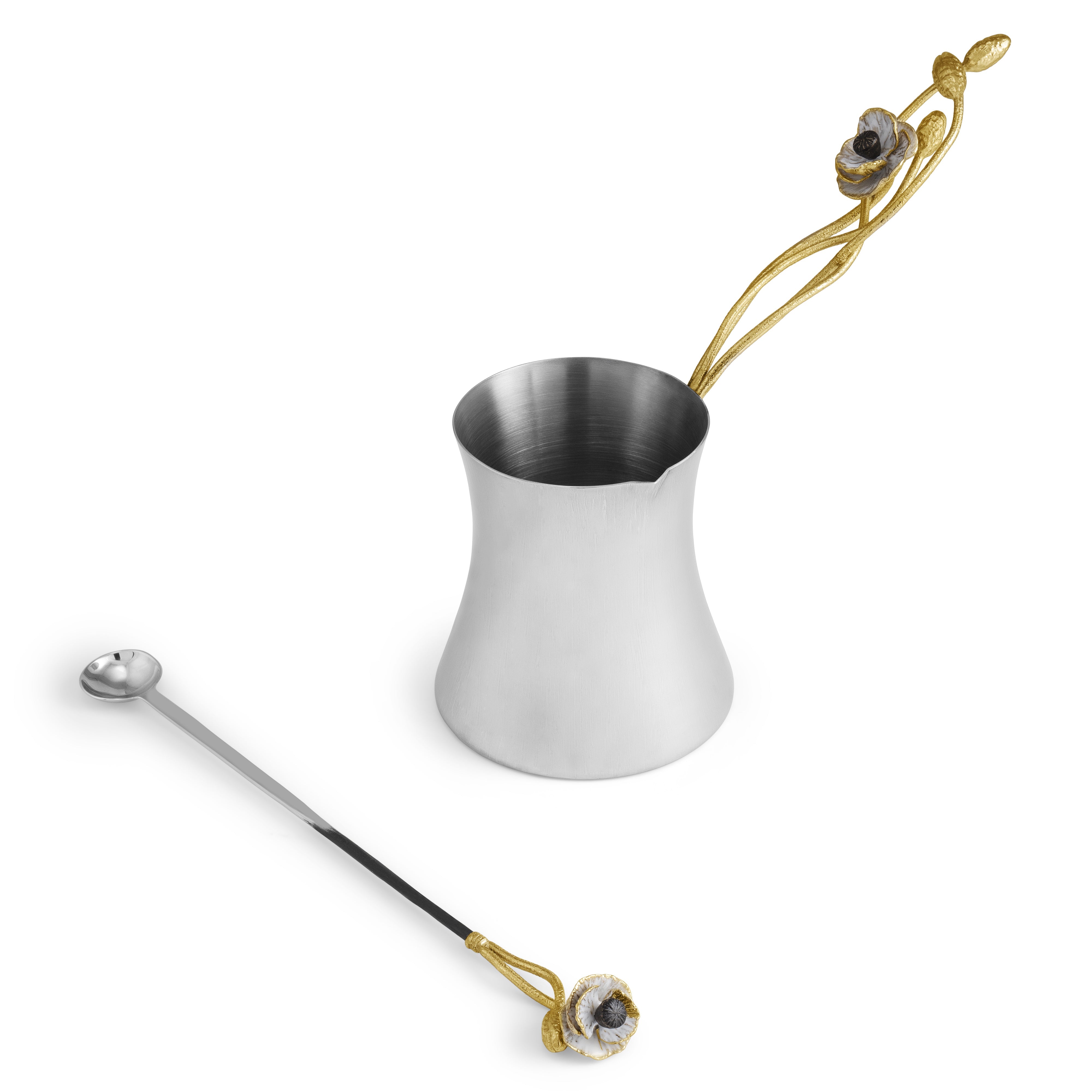 Premium Anemone Coffee Pot with Spoon - Elegant Tea & Coffee Serving Set for Home, Office, or Gifts - Perfect for Morning Brews & Afternoon Tea Parties