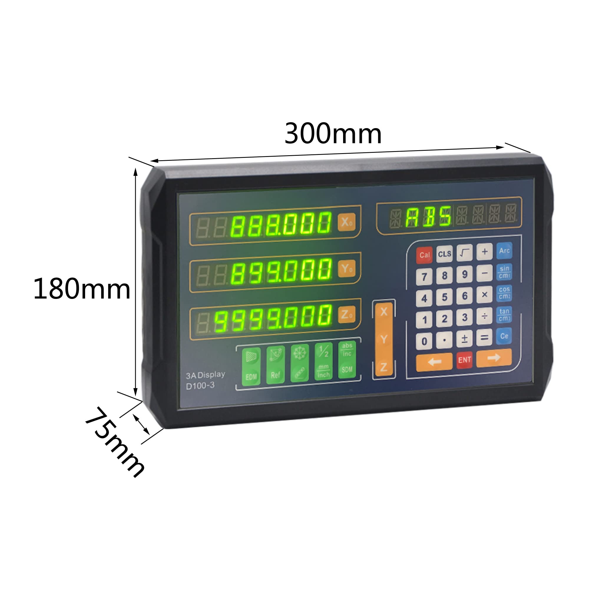 3-Piece Linear Glass Scale DRO Kit for Milling Machine (170-1020mm) with 3-Axis Digital Readout Display Counter - Precision Measurement for Metalworking & CNC Machining