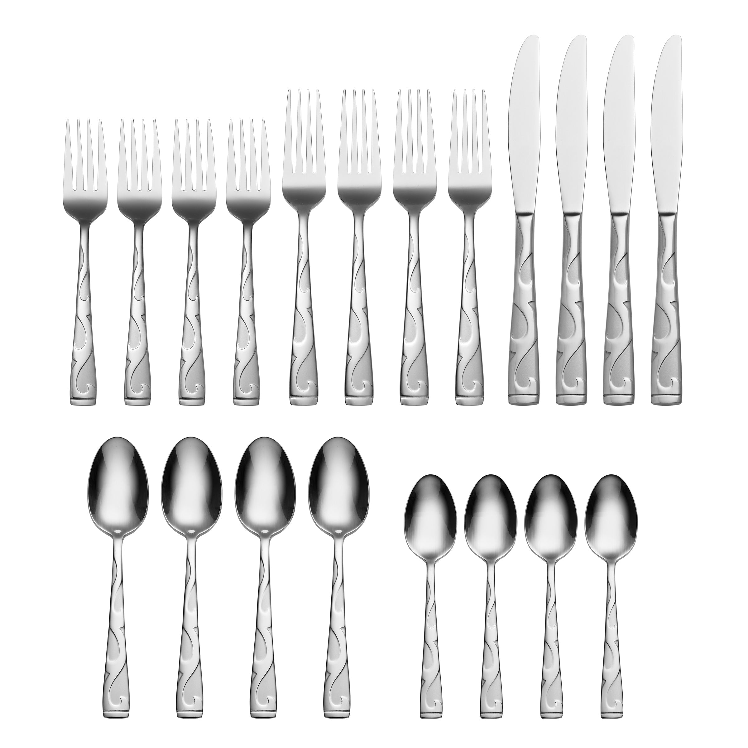 Premium Tuscany 20-Piece Stainless Steel Flatware Set - Elegant Silverware for 4 Place Settings - Perfect for Dinner Parties, Weddings & Everyday Dining