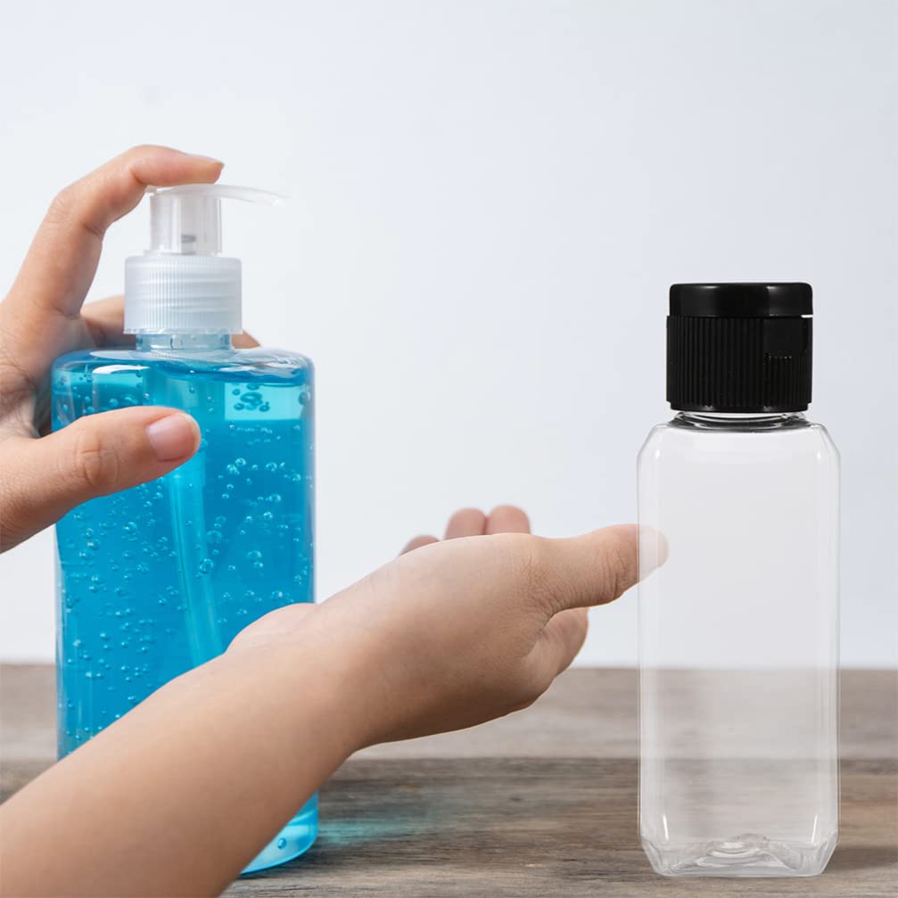EXCLUZO 20 Pack Clear Travel Bottles 50ml - Leak-Proof Flip Top Refillable Toiletry Containers for Shampoo, Lotion, Conditioner & Cosmetics | Perfect for Air Travel, Gym, Camping & Vacation Essentials