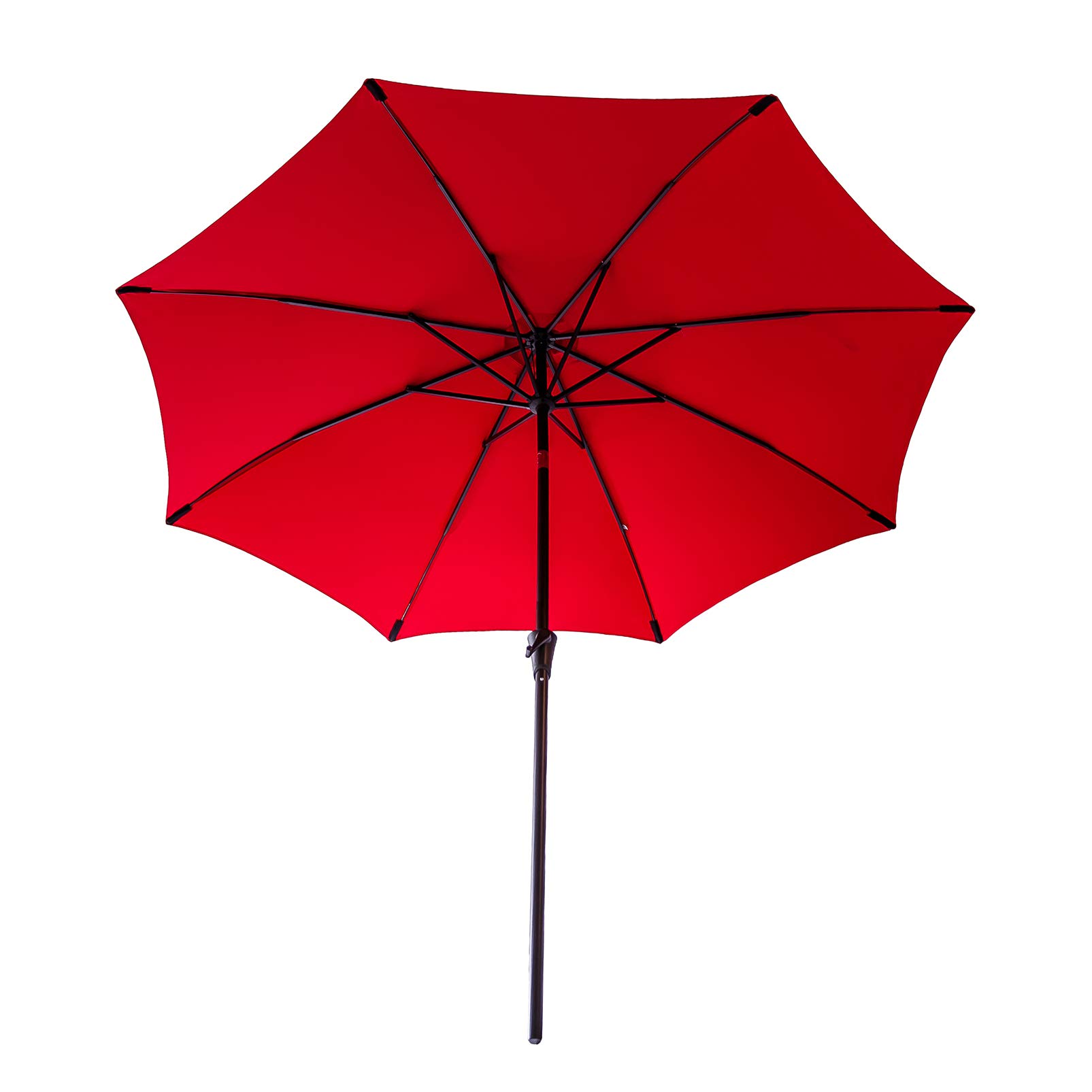 FLAME&SHADE 11 ft Outdoor Patio Umbrella with Fiberglass Ribs & Adjustable Tilt - Sun Shade for Backyard, Poolside, and Beach - Red