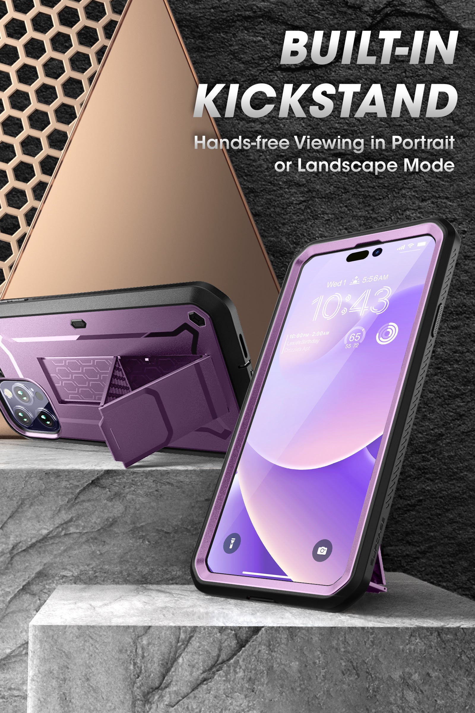 iPhone 14 Pro 6.1 Inch Unicorn Beetle Pro Rugged Case - Shockproof & Drop Protection, Deep Purple | Perfect for Outdoor Adventures, Construction Work & Extreme Sports