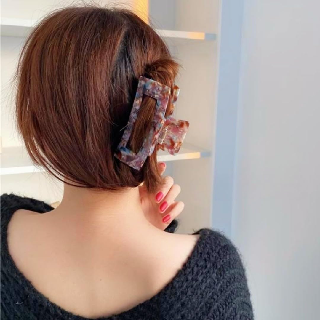 Large Tortoise Shell Hair Claw Clip 4.1 Inch - 2 Pack Banana Clips for Thick & Curly Hair - Premium Cellulose Acetate Hair Accessories for Women - Perfect for Beach, Work, and Everyday Styling