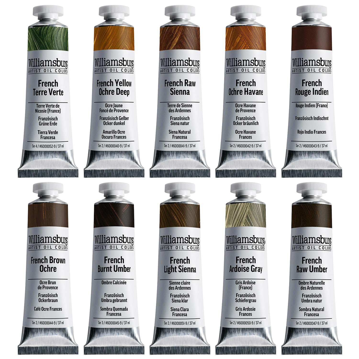 Premium Williamsburg Artist Oil Colors by GOLDEN - French Earths Set of 6 Professional Oil Paints for Landscape, Portrait & Still Life Painting | Ideal for Artists, Students & Art Classes
