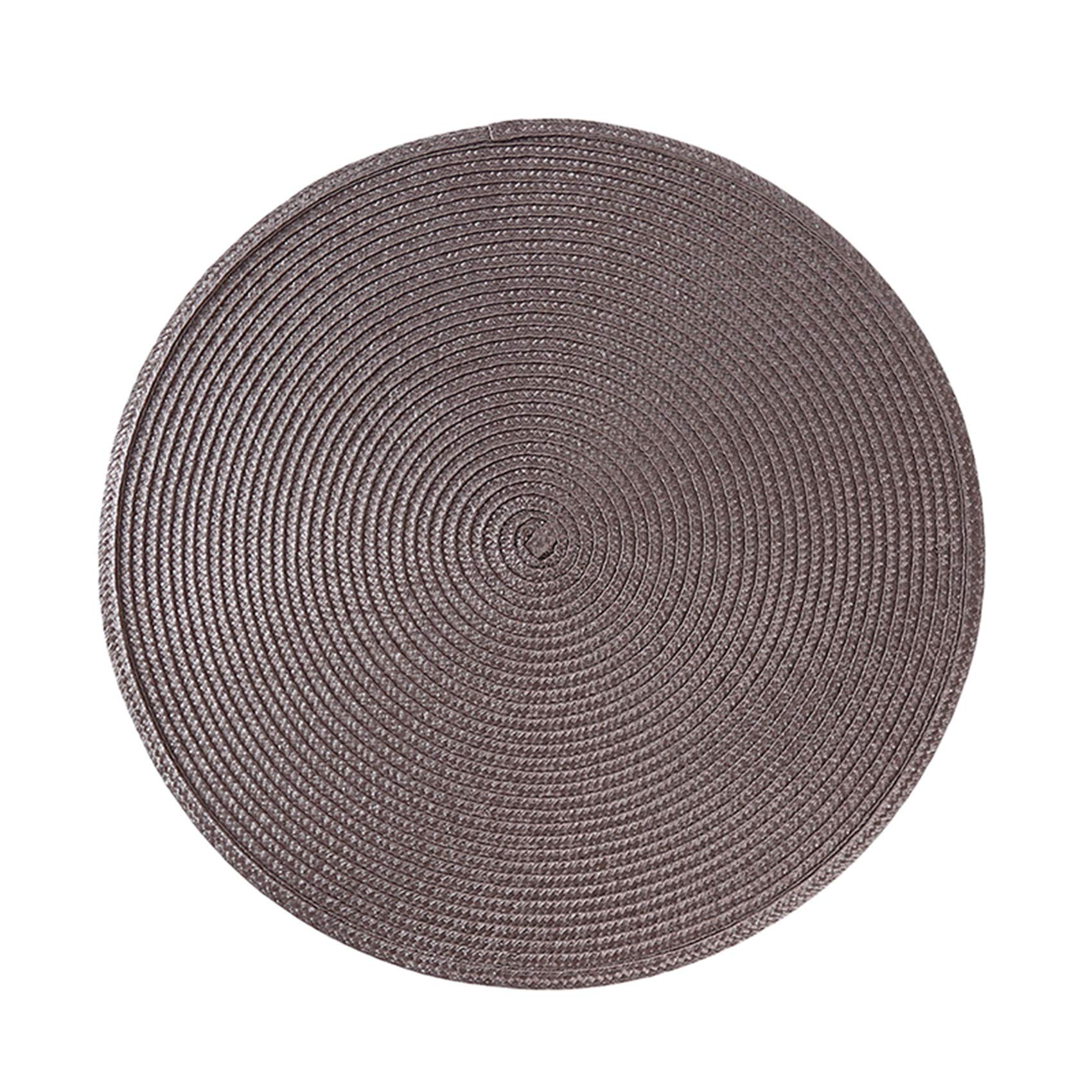 MOONRING Holiday Party Round Place Mats for Kitchen & Dining Table - Set of 4 Gray Placemats for Christmas, Thanksgiving & Special Occasions - Waterproof & Heat Resistant Table Decor